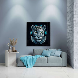 snow leopard art, gaming wall art, games room decor