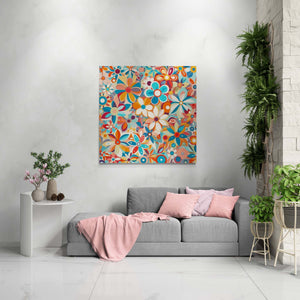 floral canvas wall art, abstract floral canvas