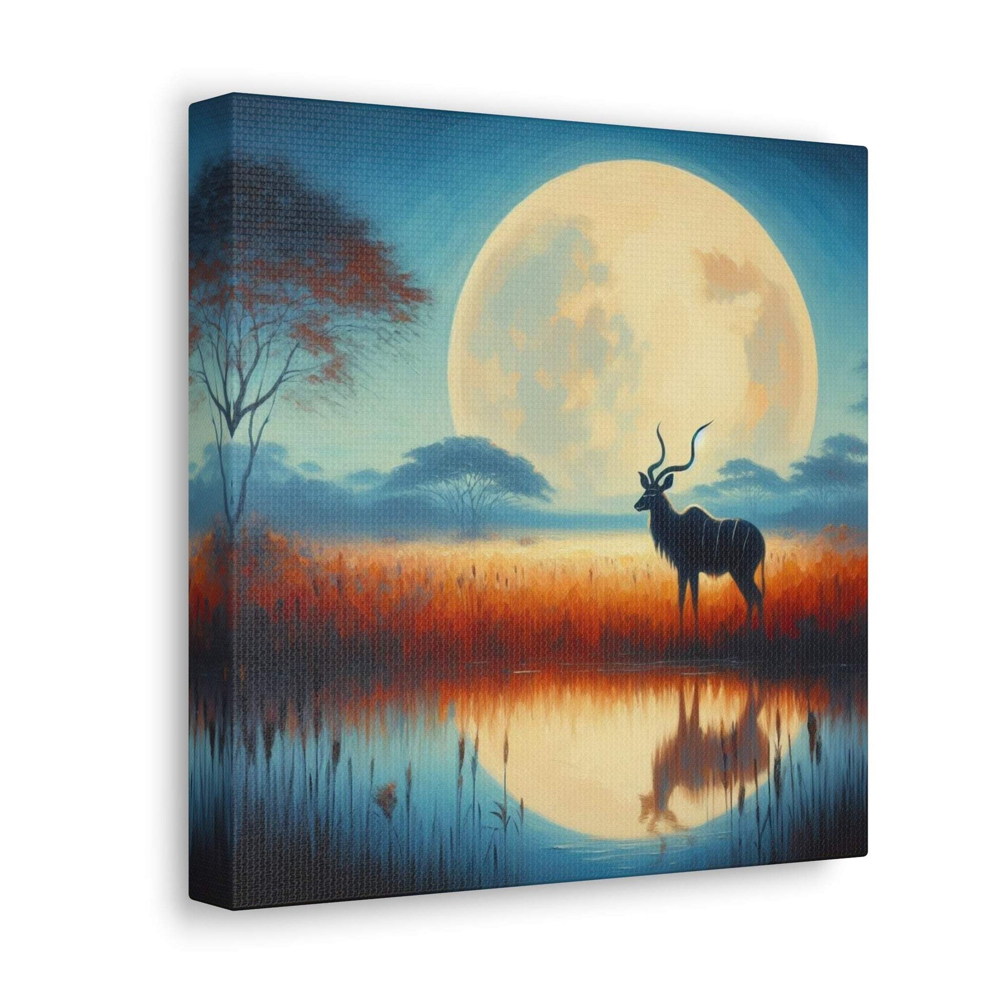 deer canvas, kudu artwork, wildlife canvas