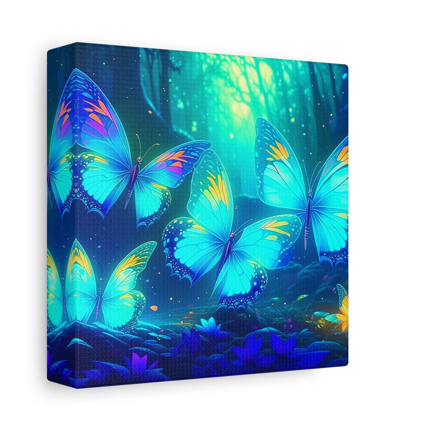 butterfly canvas art, paradise landscape, colorful canvas