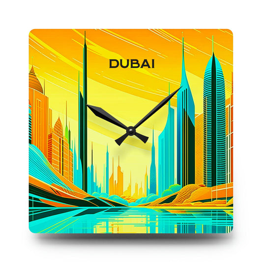 unique wall clock, dubai clock, colorful clock