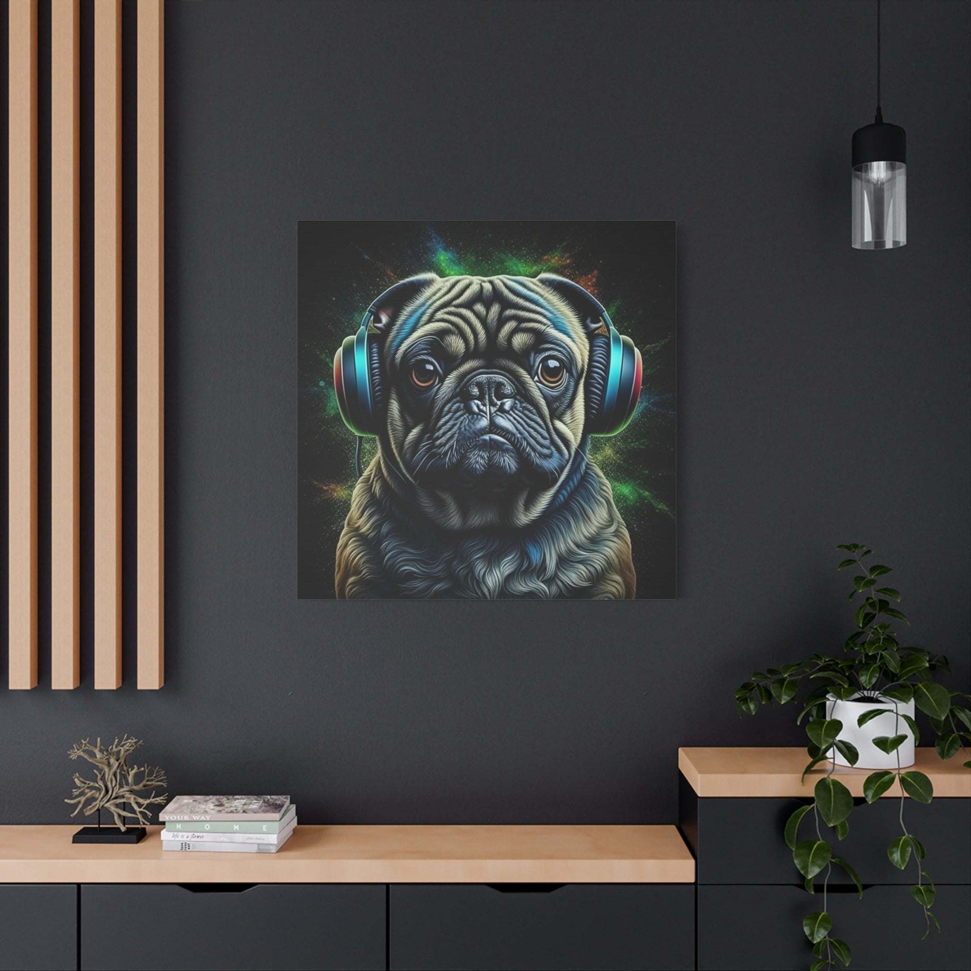 pug artwork, pug wall art, gaming wall art