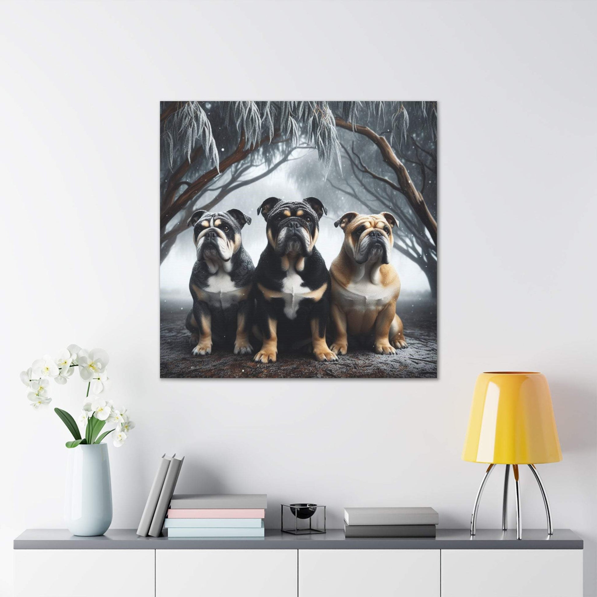 bulldog artwork, bulldog canvas art, bulldog wall art