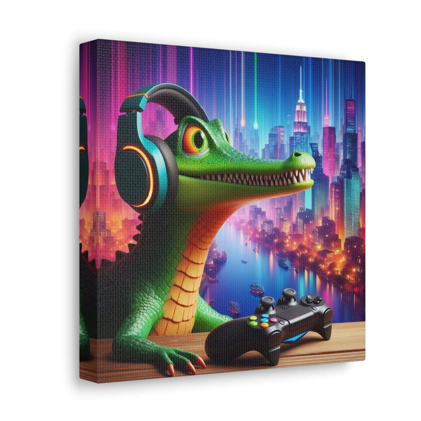 crocodile artwork. gaming wall art, crocodile wall art