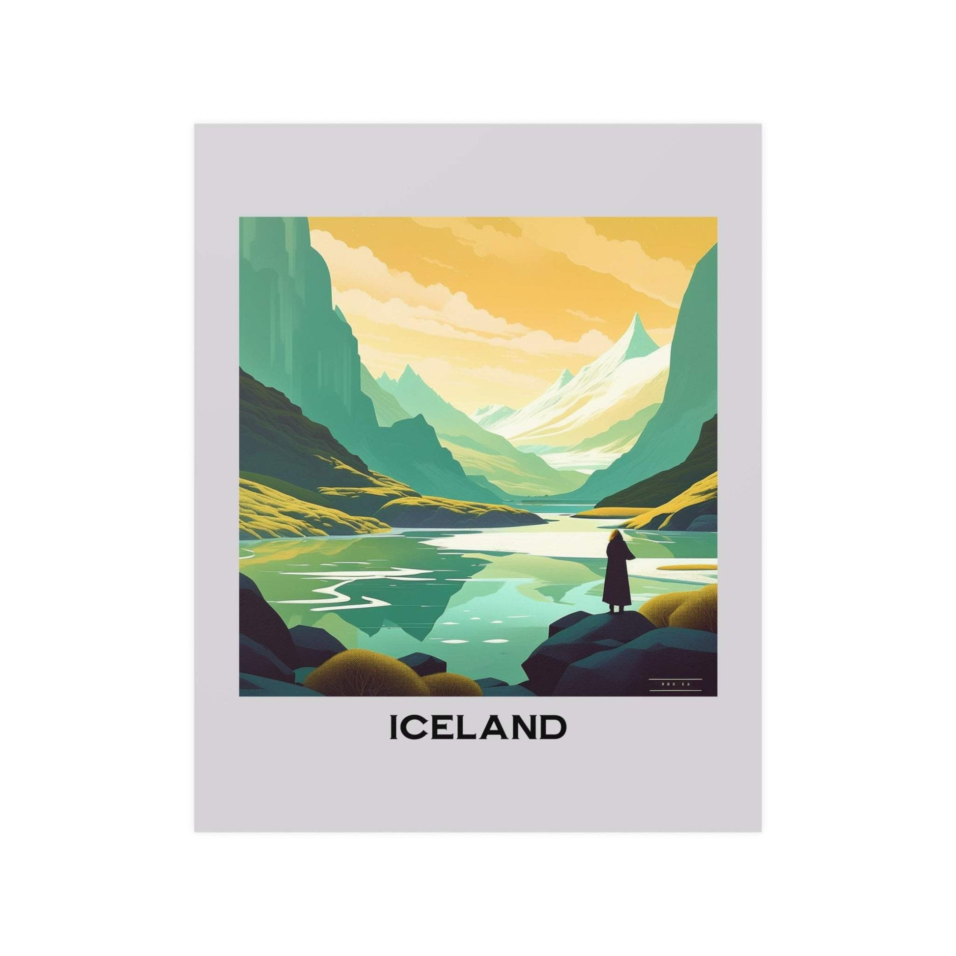 retro travel poster, iceland travel poster, 