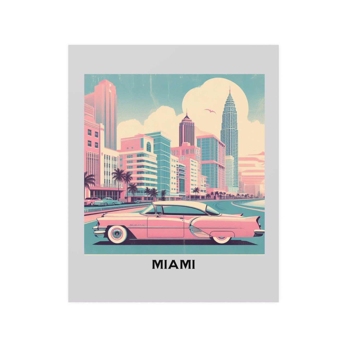 miami poster, art deco poster