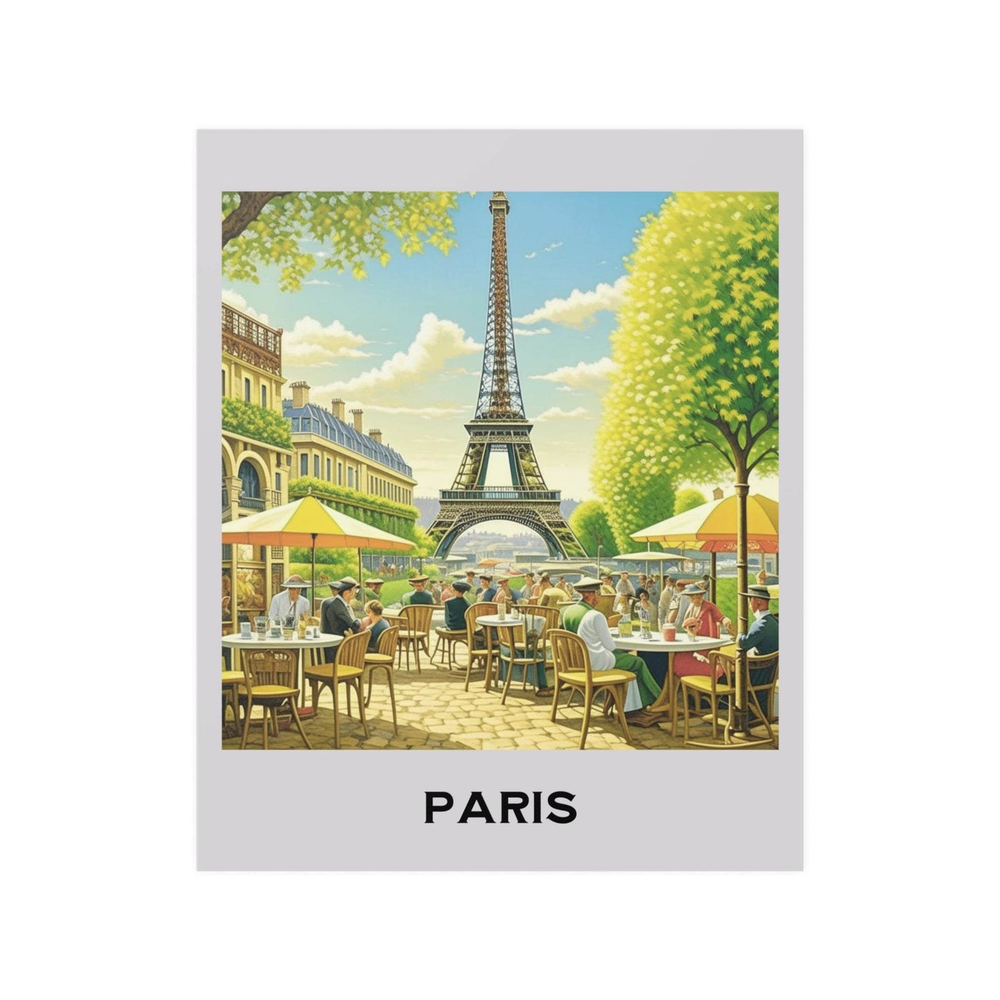 retro travel poster, paris travel poster, paris print