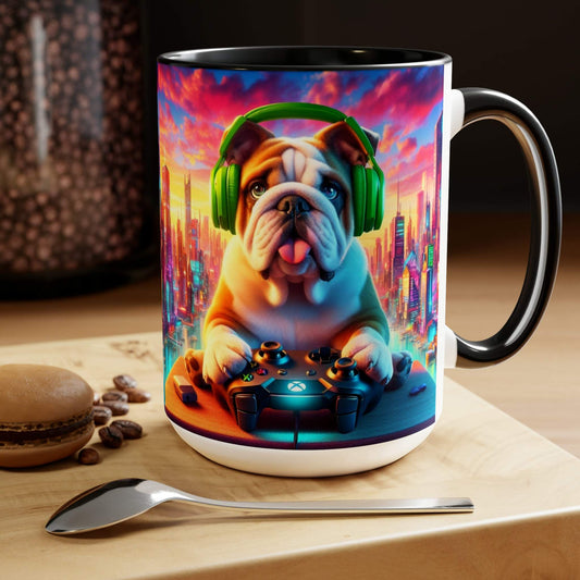 bulldog mug, gaming mug