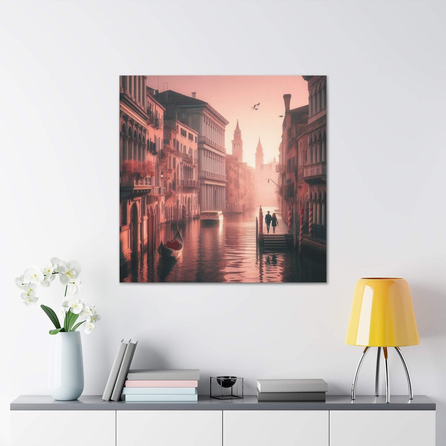 blush pink wall art, venice artwork, venice wall art canvas