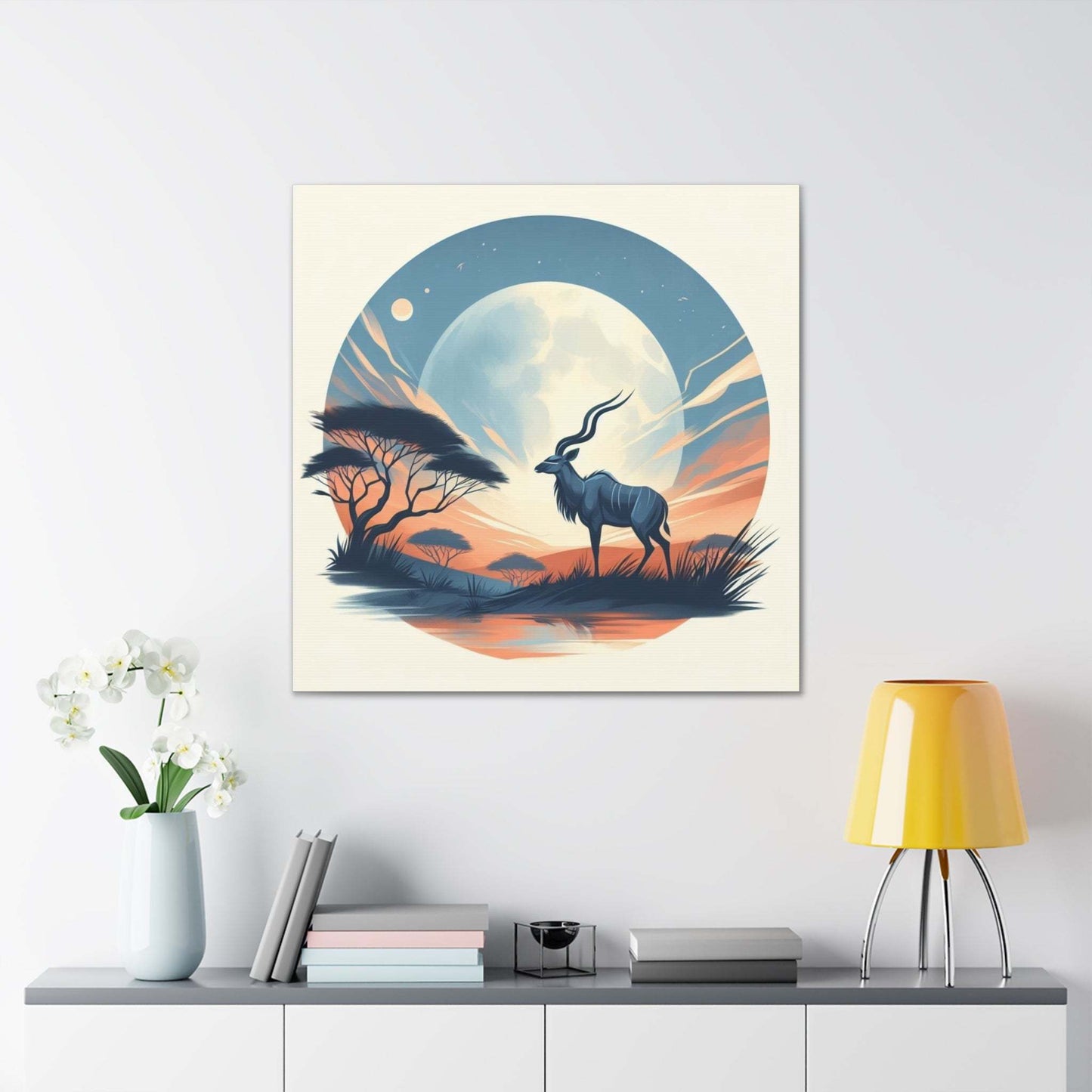 deer canvas, kudu artwork, wildlife canvas