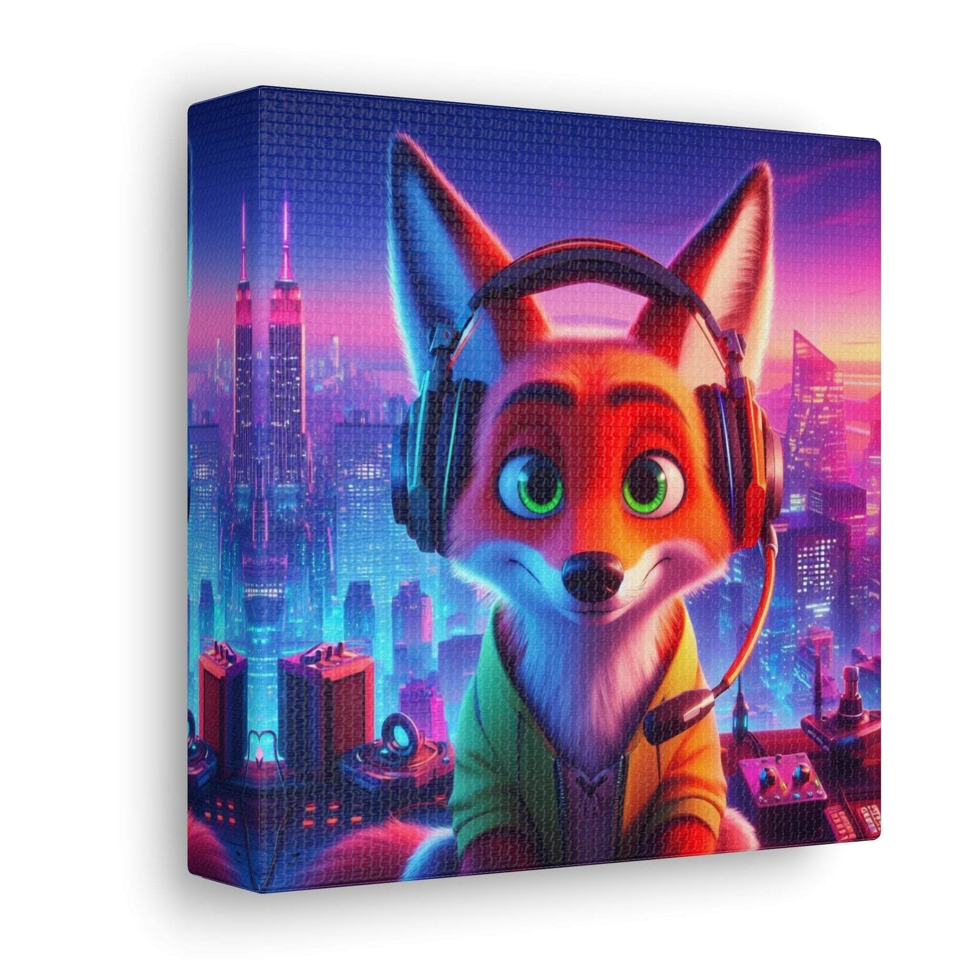 fox artwork, gaming wall art, fox canvas art