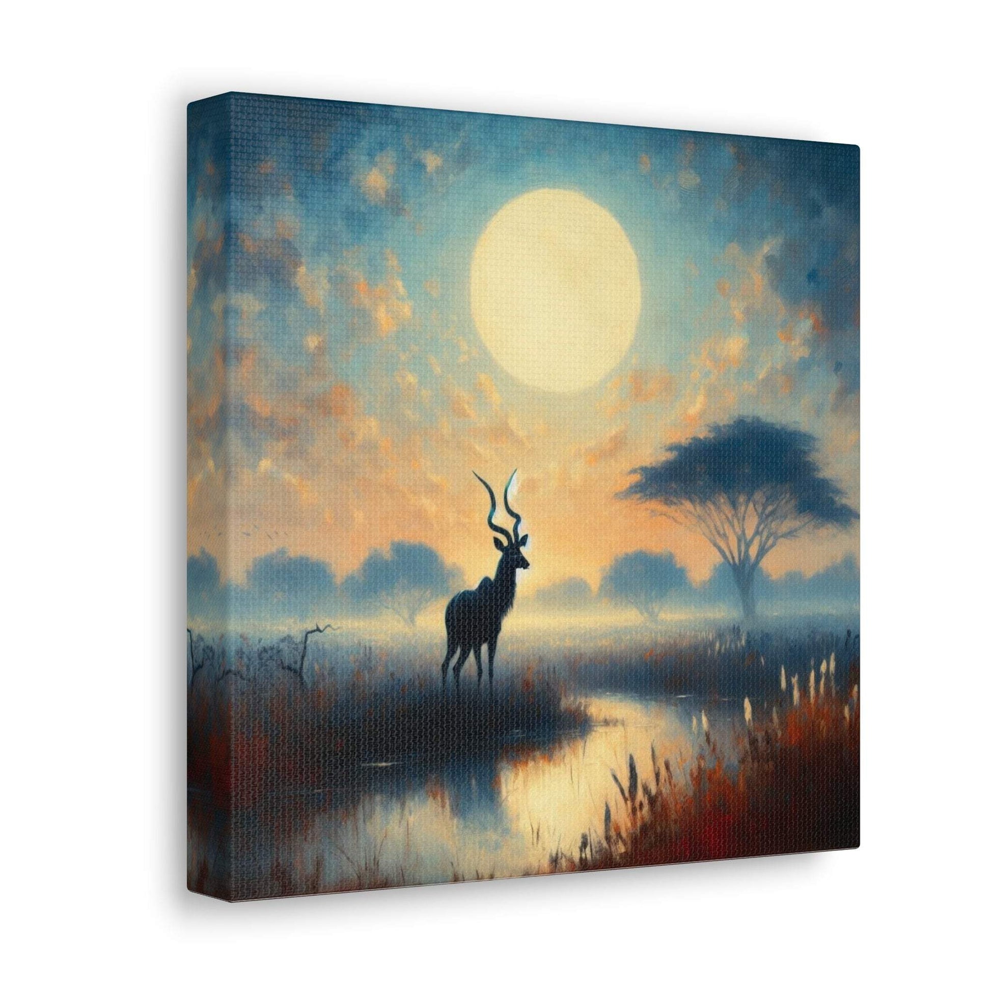 deer canvas, kudu artwork, wildlife canvas