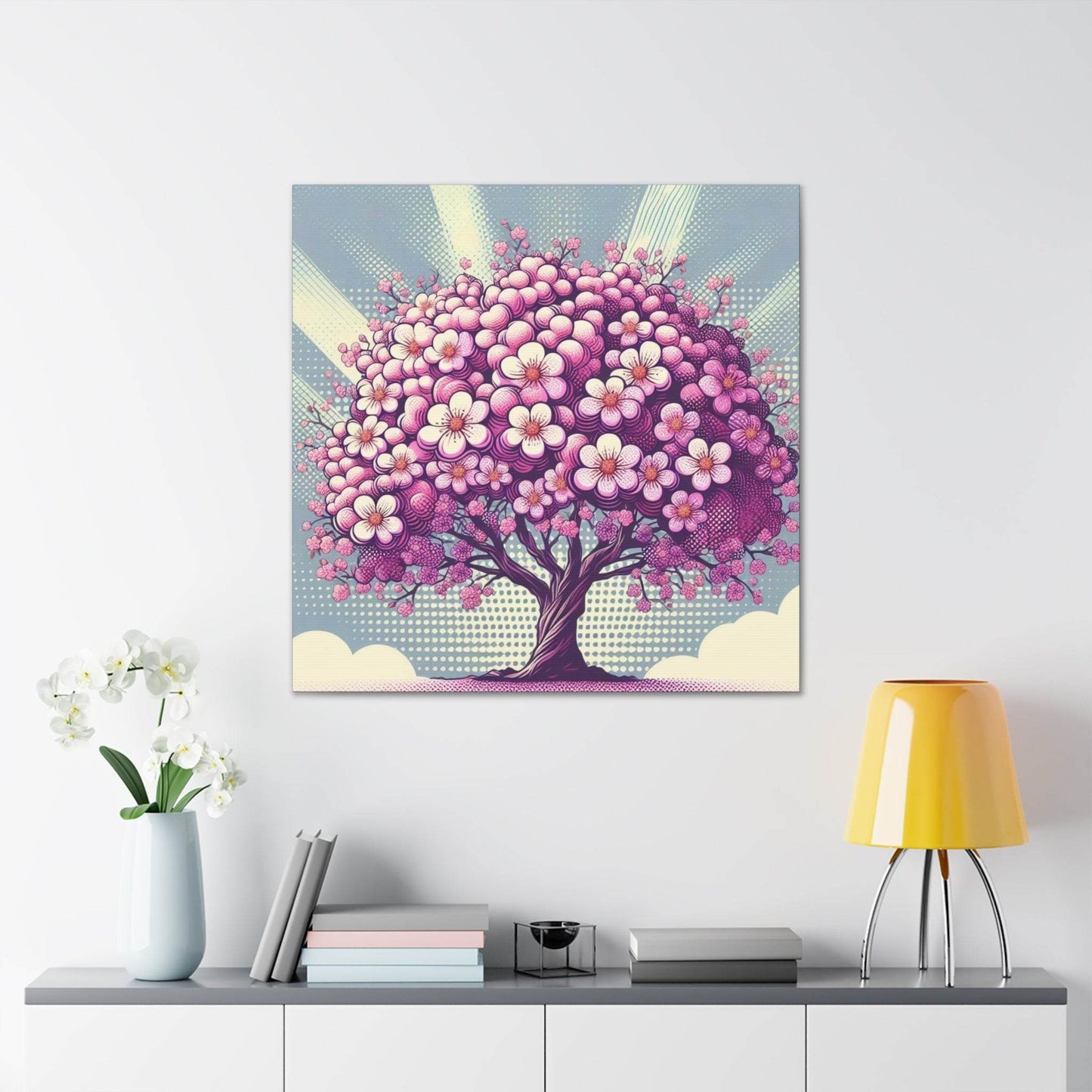 blossom artwork, cherry blossom wall art, blossom canvas