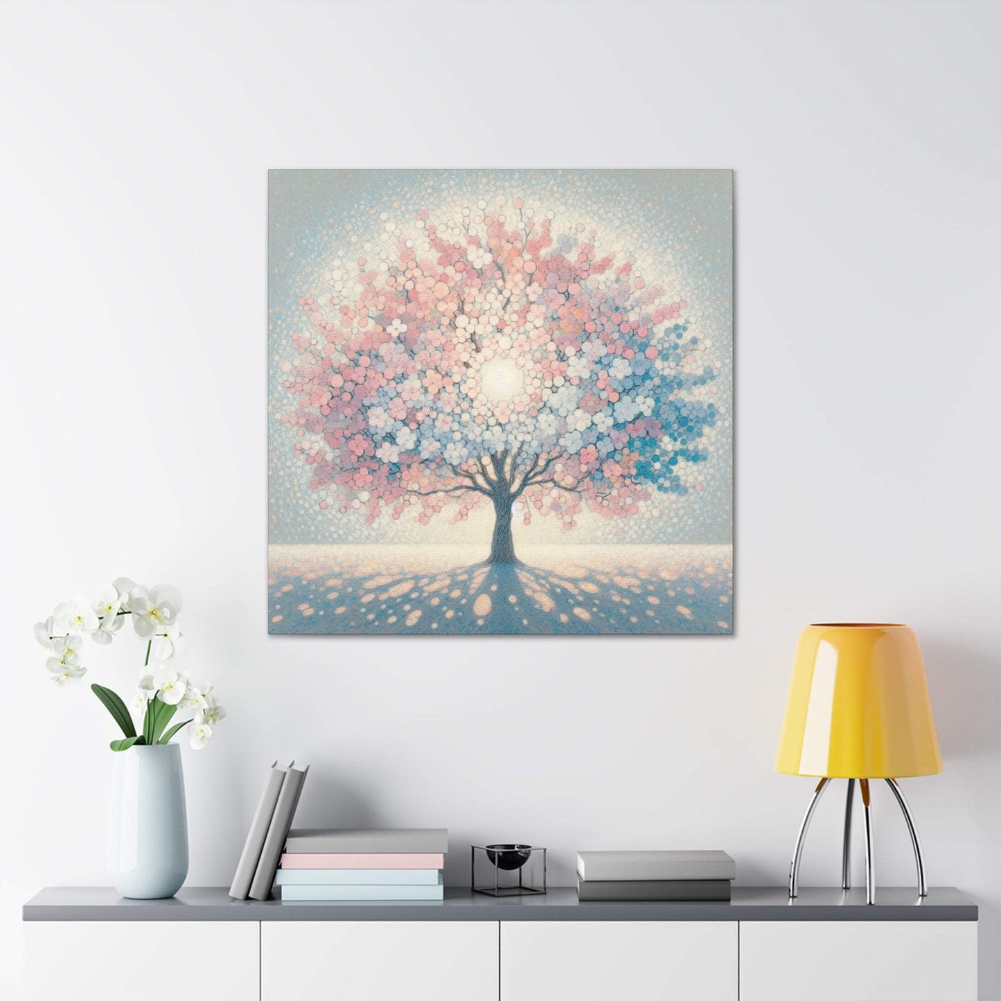 blossom artwork, cherry blossom wall art, blossom canvas