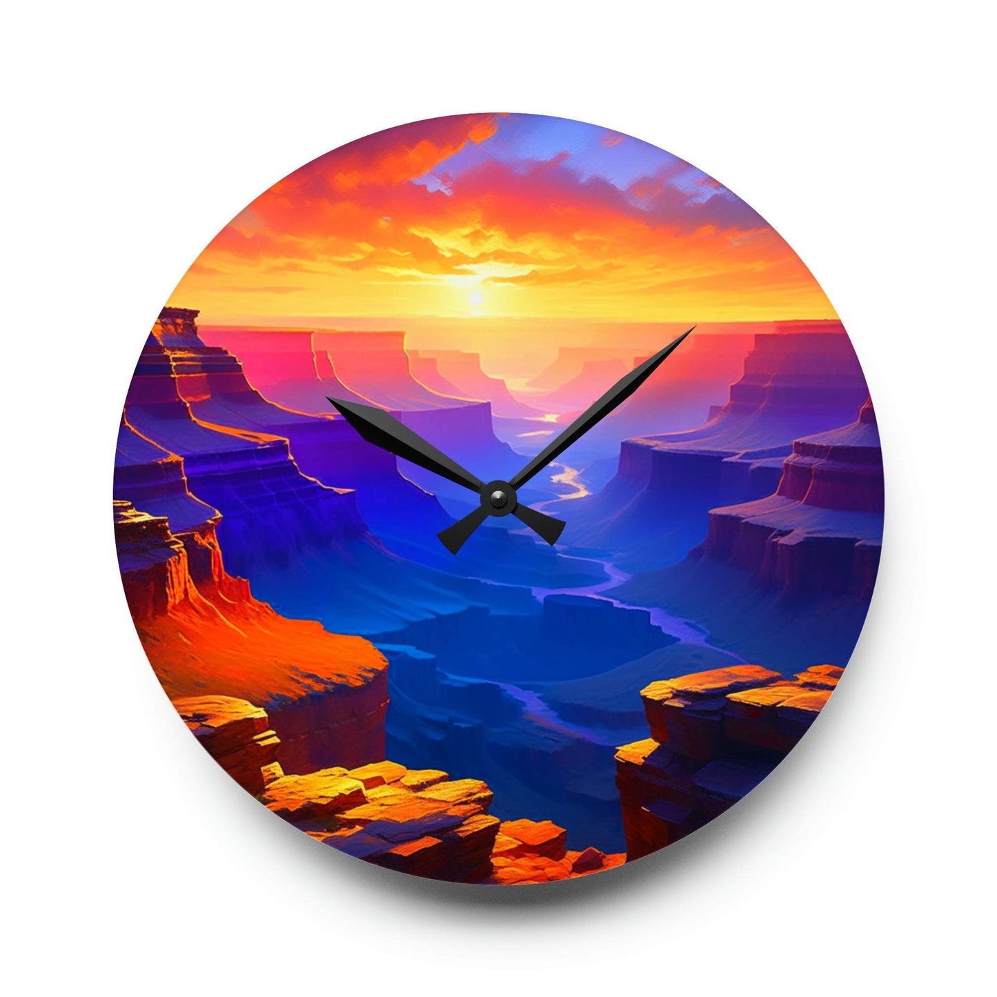 unique wall clock, grand canyon sunset clock
