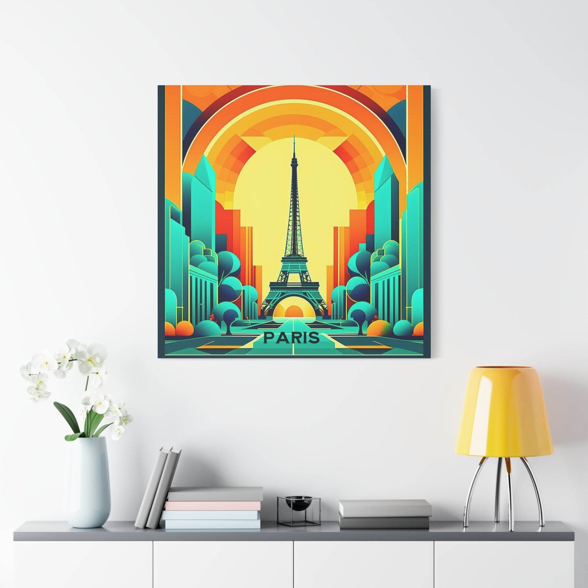 retro travel poster, paris travel poster, paris print