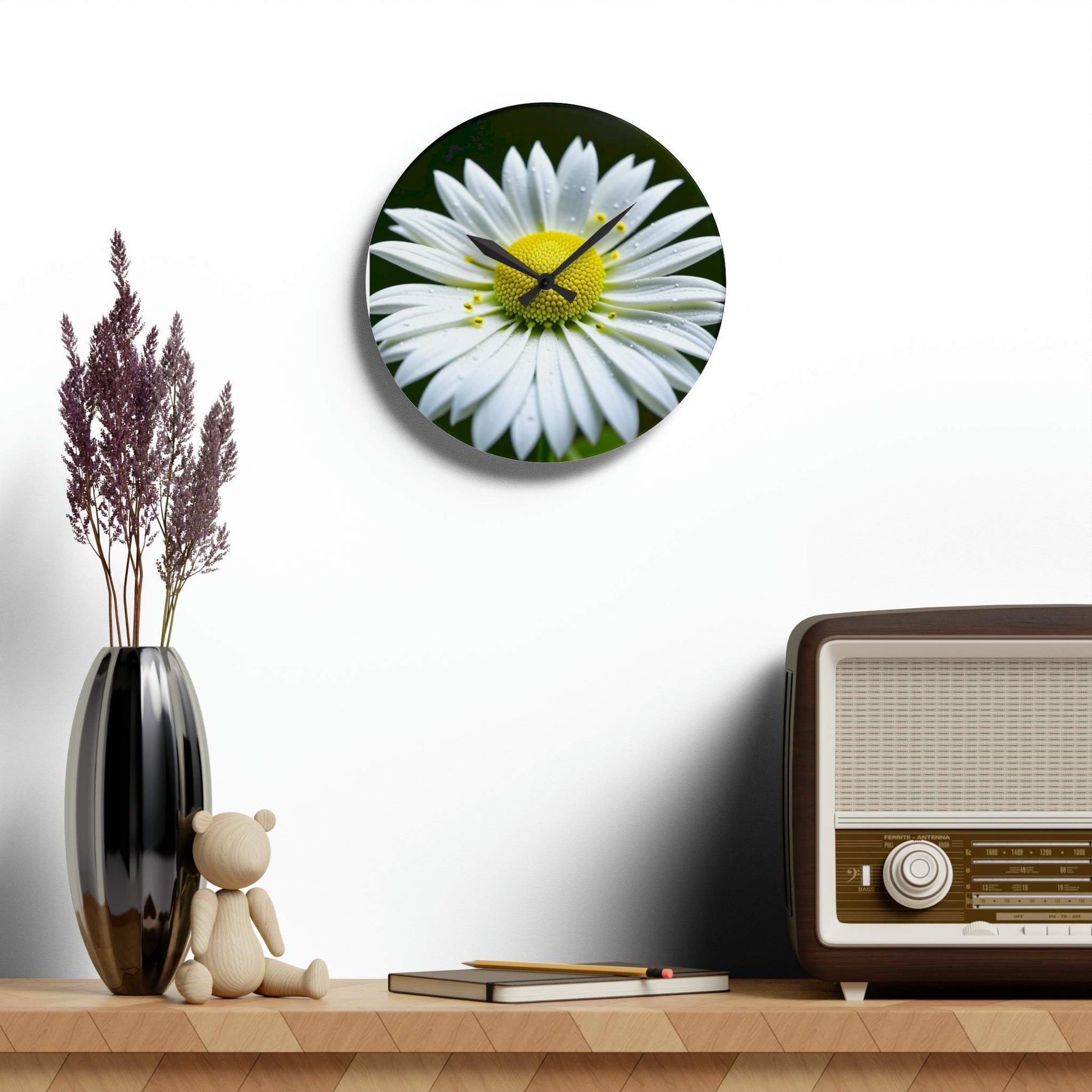 floral wall clock, unique wall clock