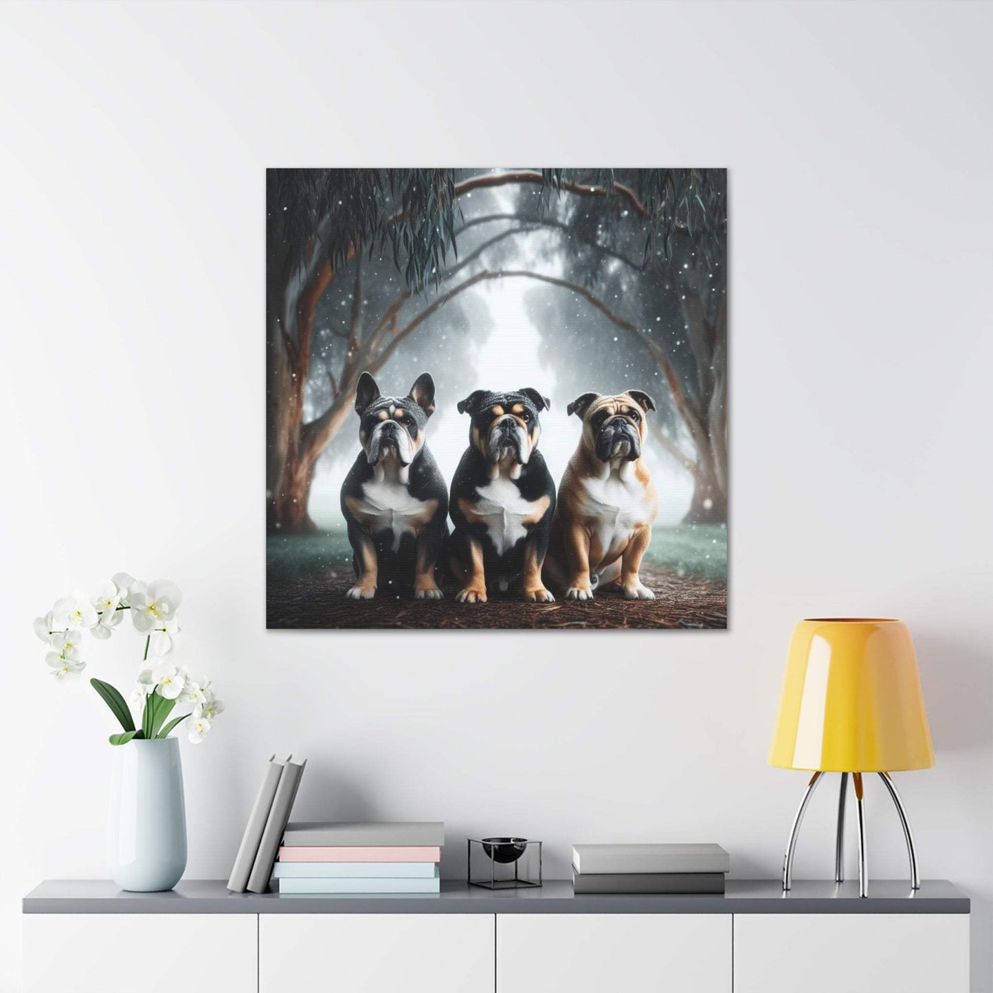 bulldog artwork, bulldog canvas art, bulldog wall art