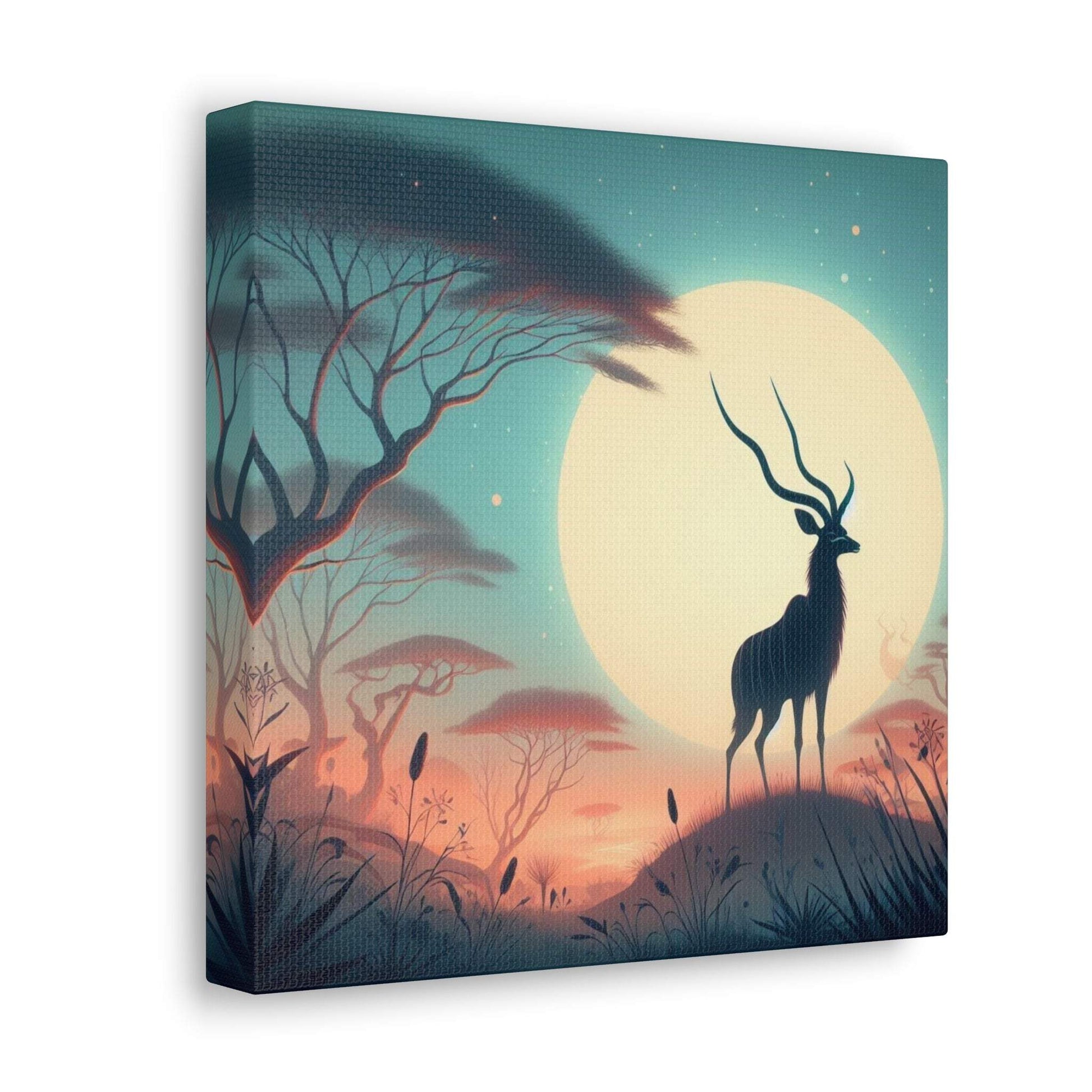 deer canvas, kudu artwork, wildlife canvas