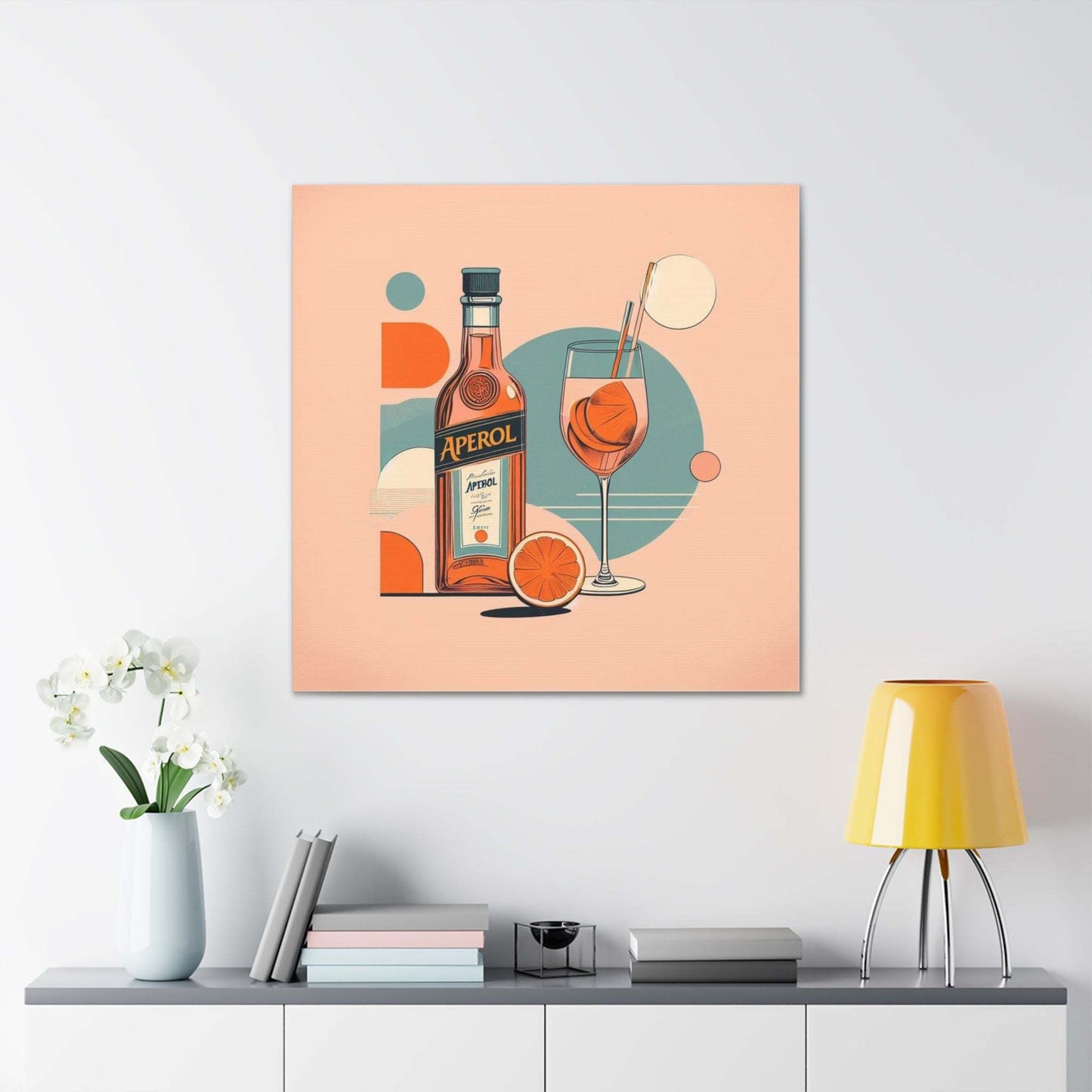 aperol spritz poster, cocktail poster, bar cart decor