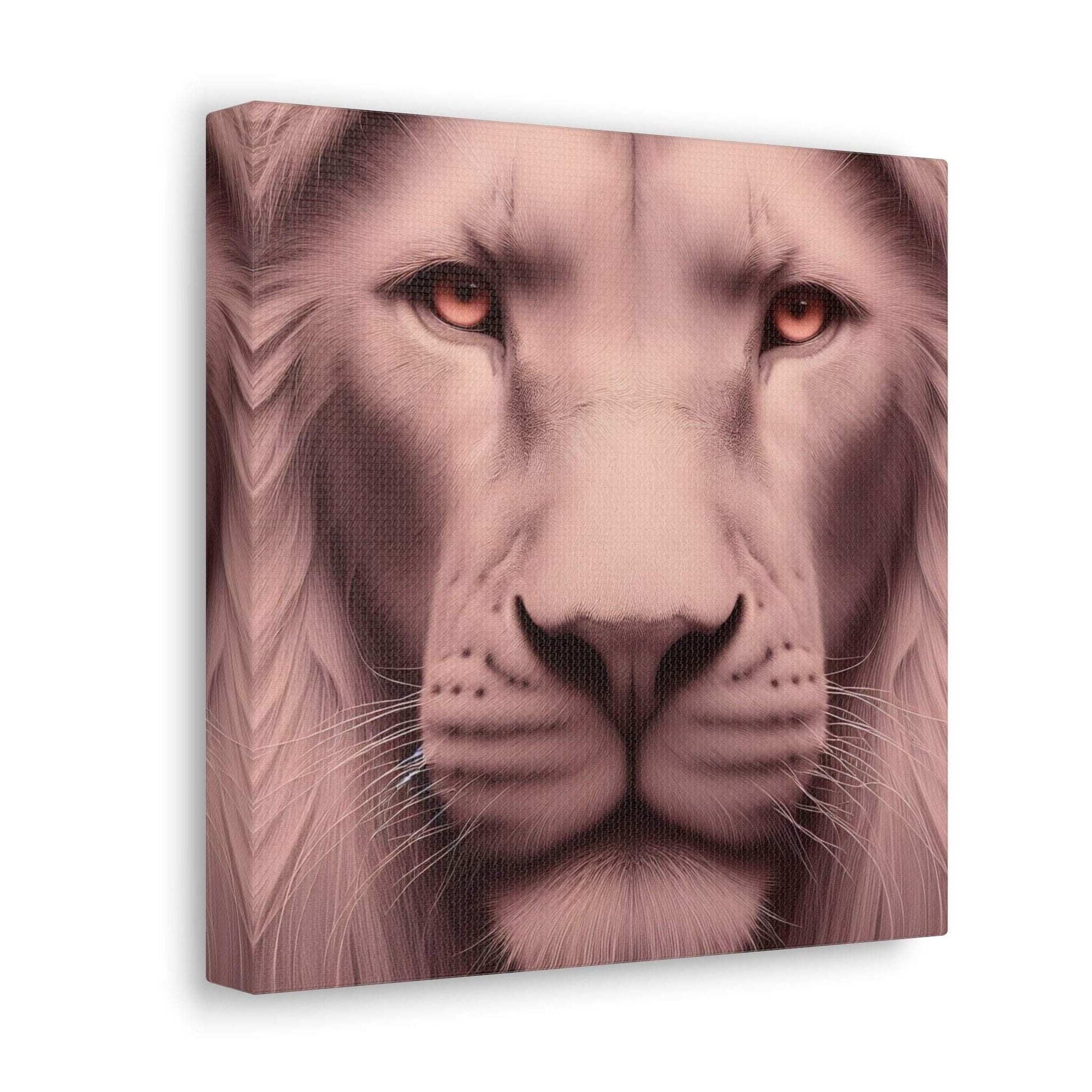 lion wall art, lion canvas wall art, lion face portrait, abstract pink lion