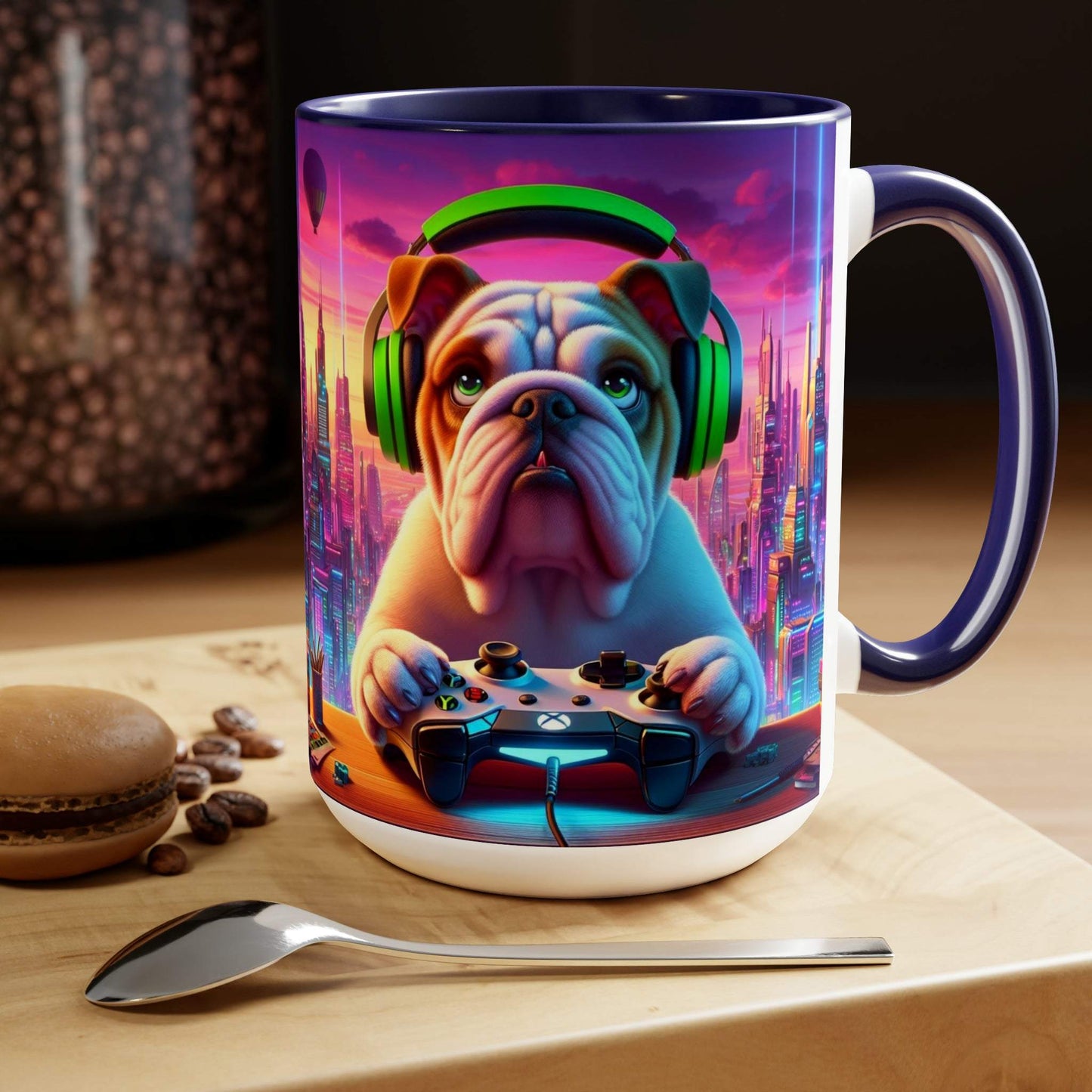 bulldog mug, gaming mug