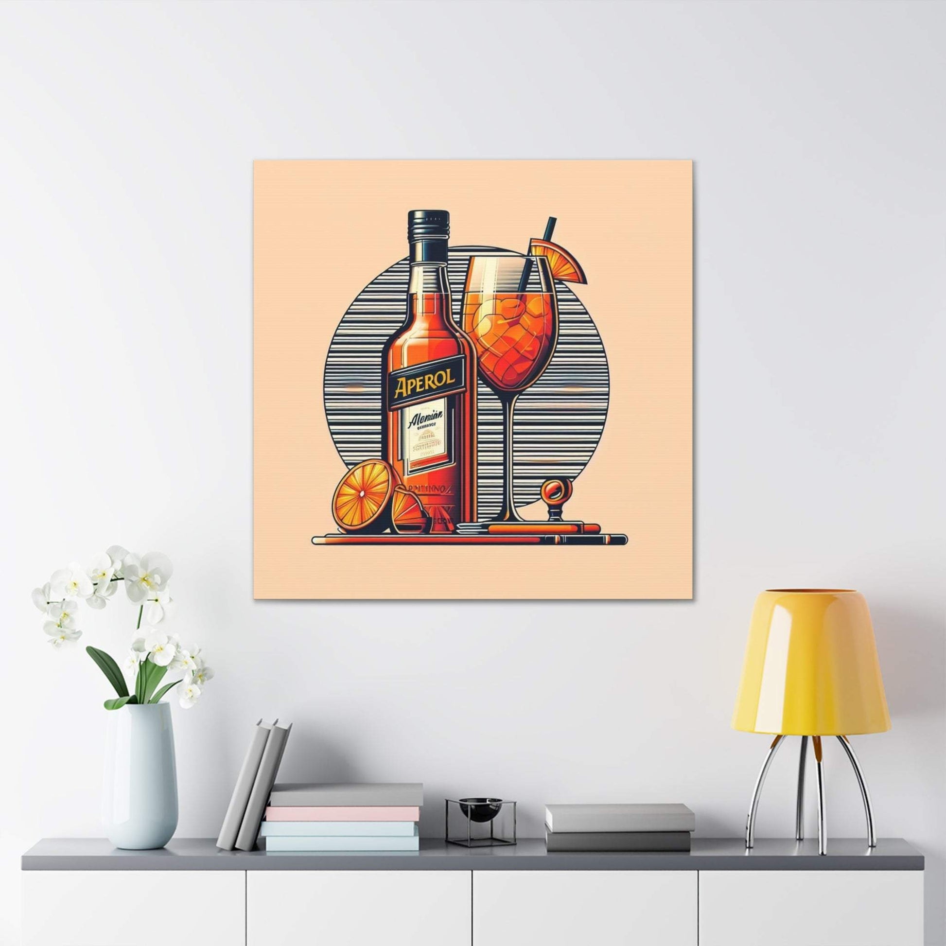 aperol spritz poster, cocktail poster, bar cart decor