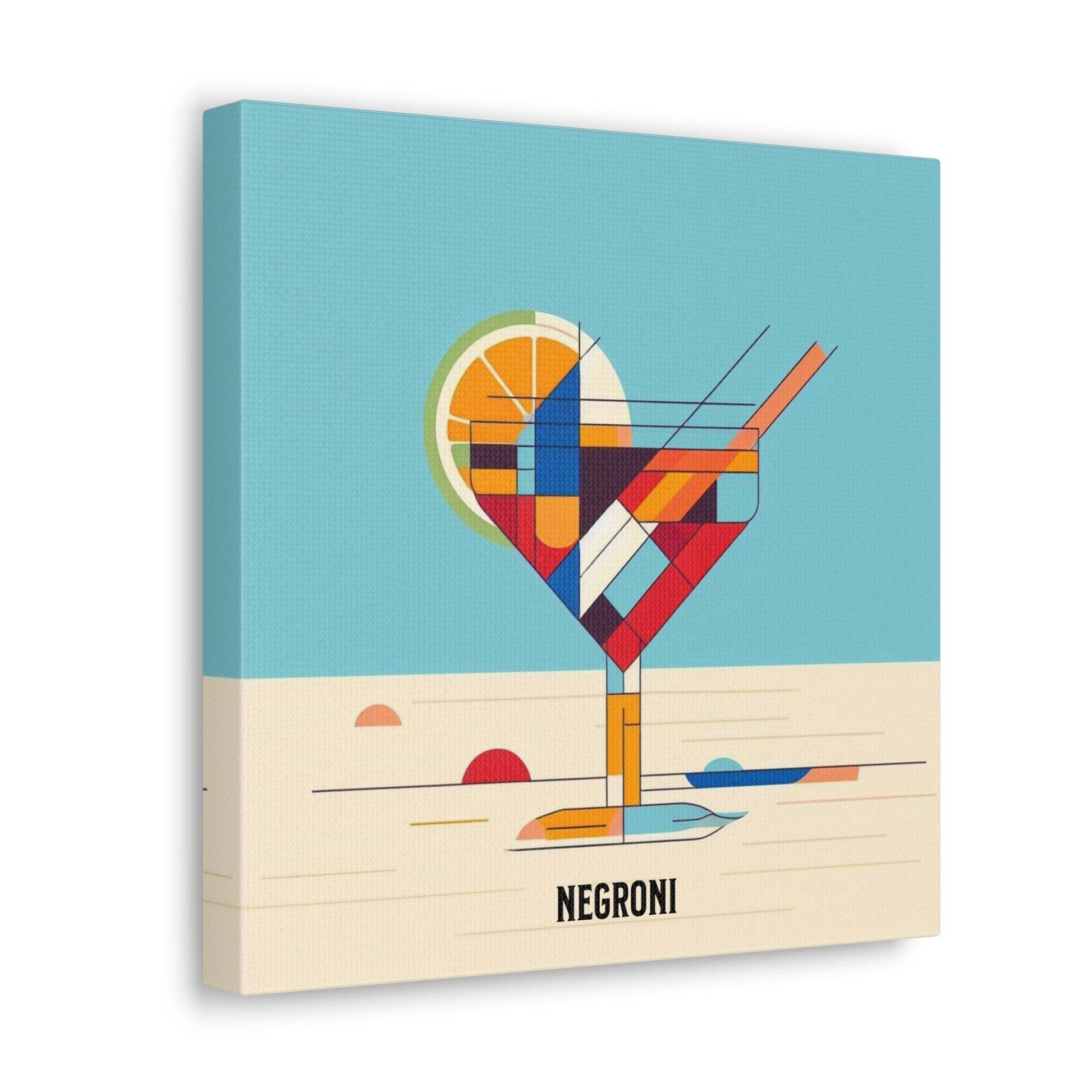 negroni poster, cocktail poster, bar cart decor