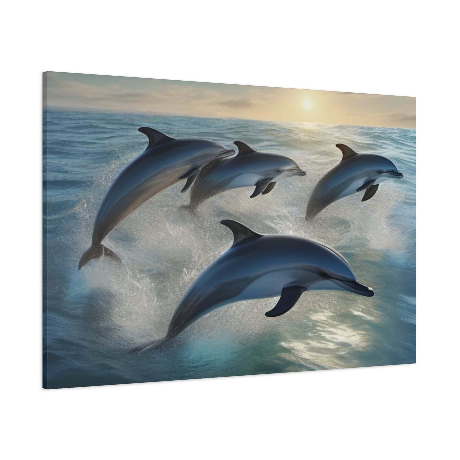 coastal artwork, ocean canvas wall art, beach canvas art, dolphin wall art