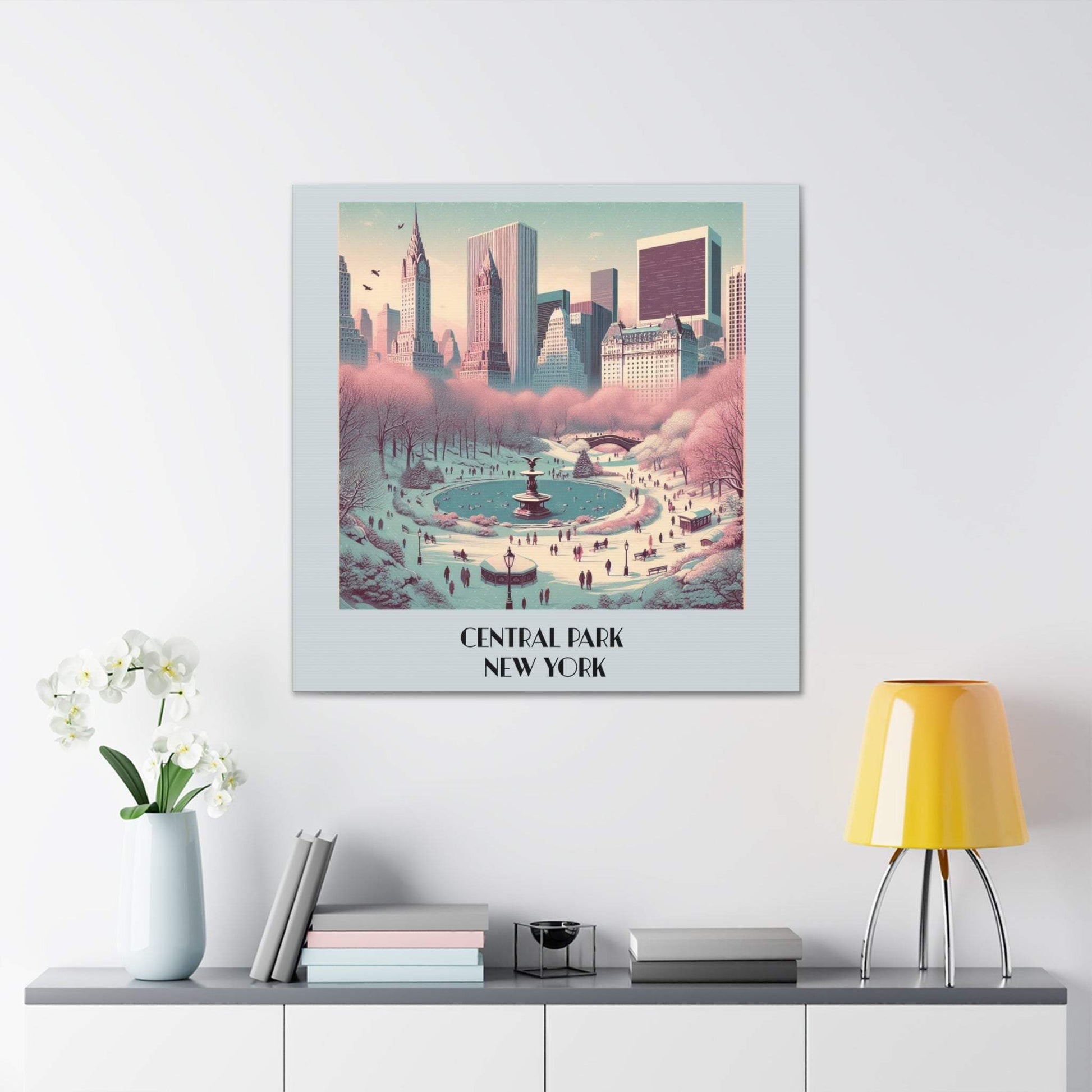 central park, vintage travel poster