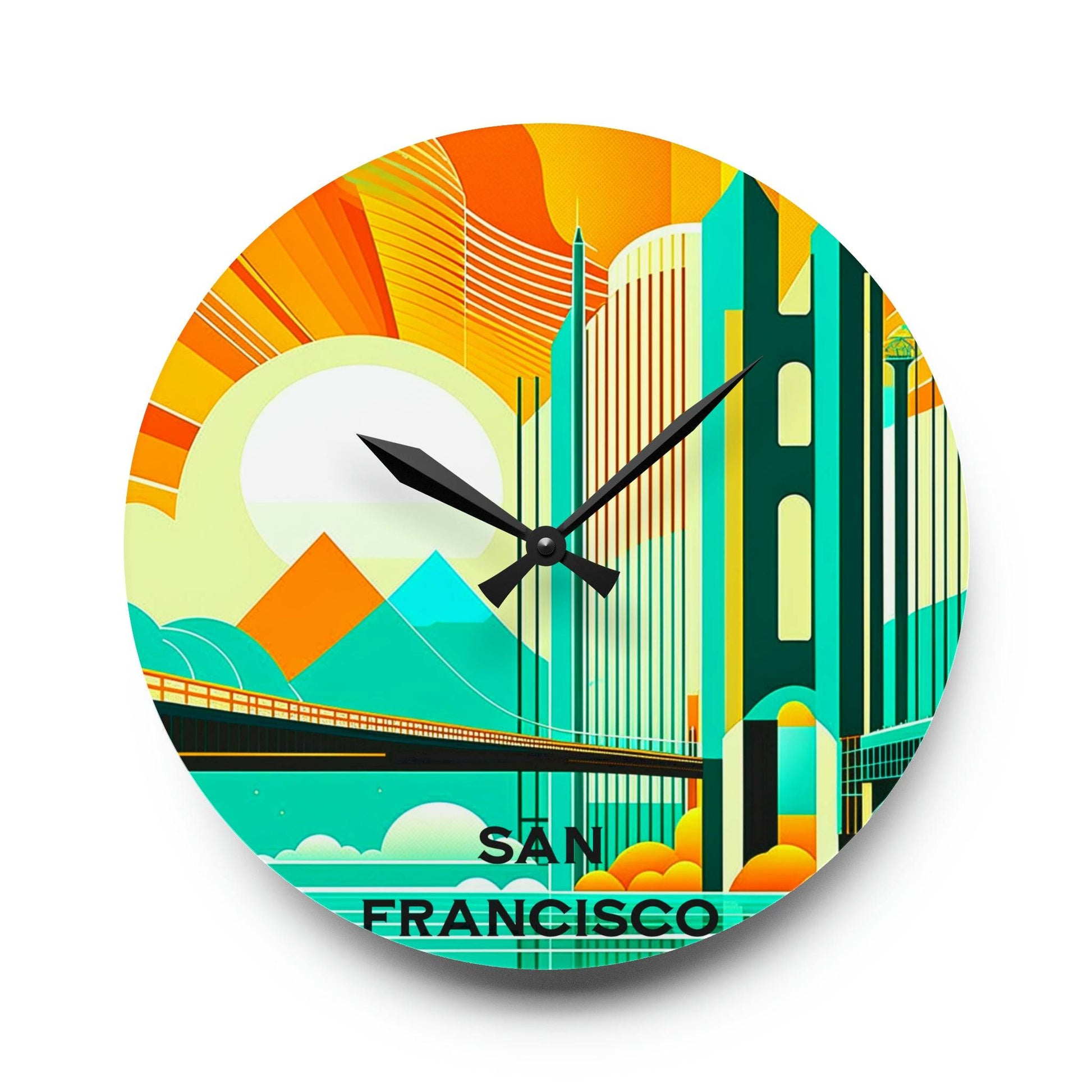 unique wall clock, san francisco clock