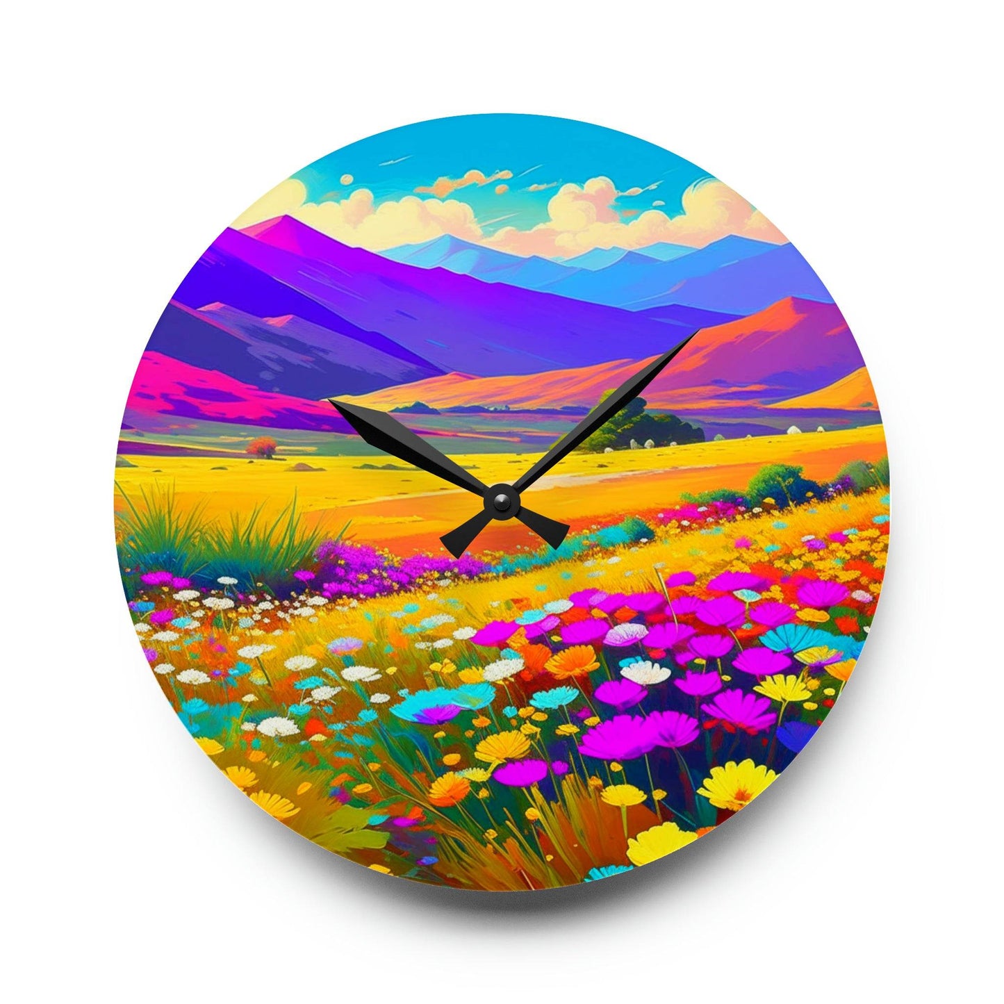 floral wall clock, unique wall clock