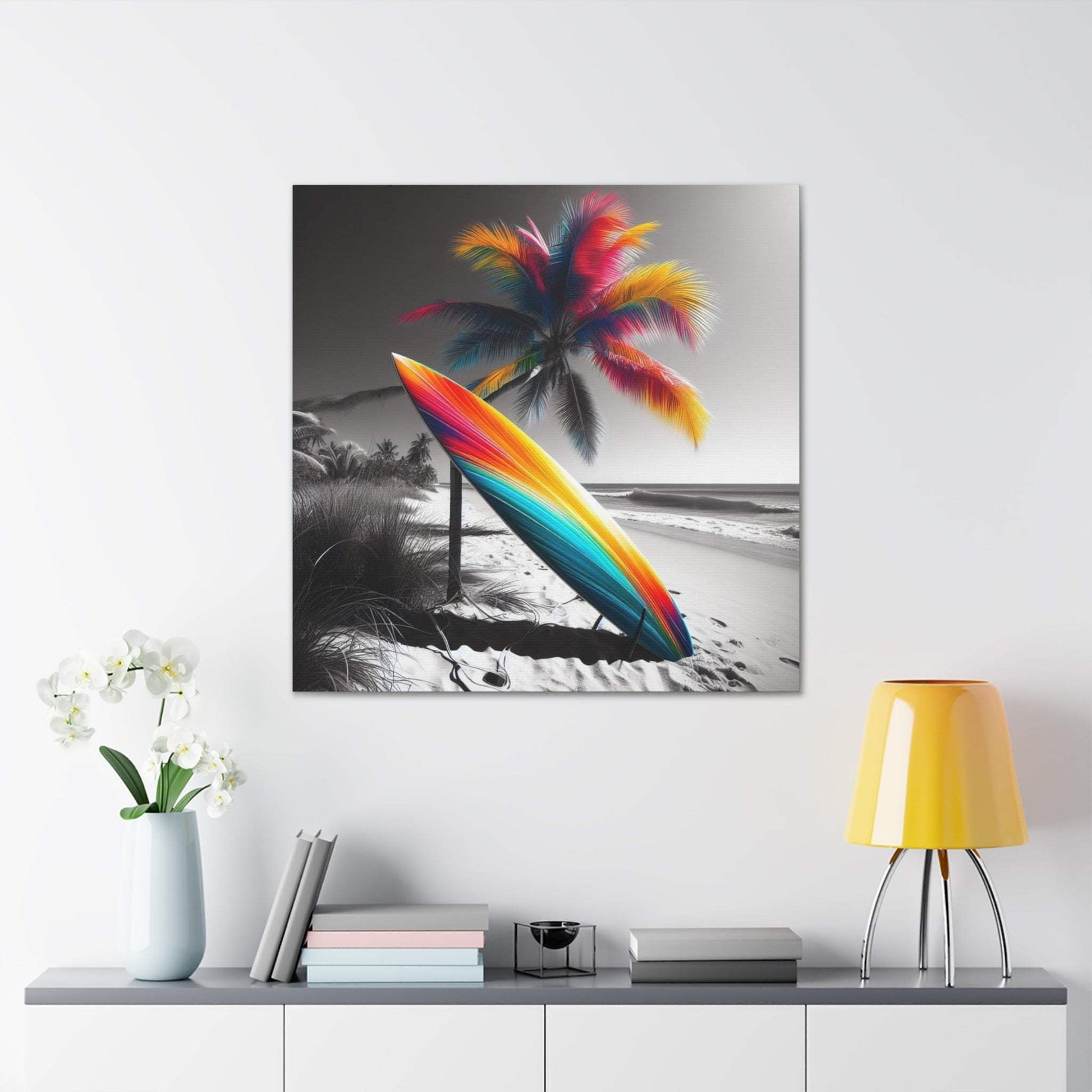 retro surf poster, color pop art