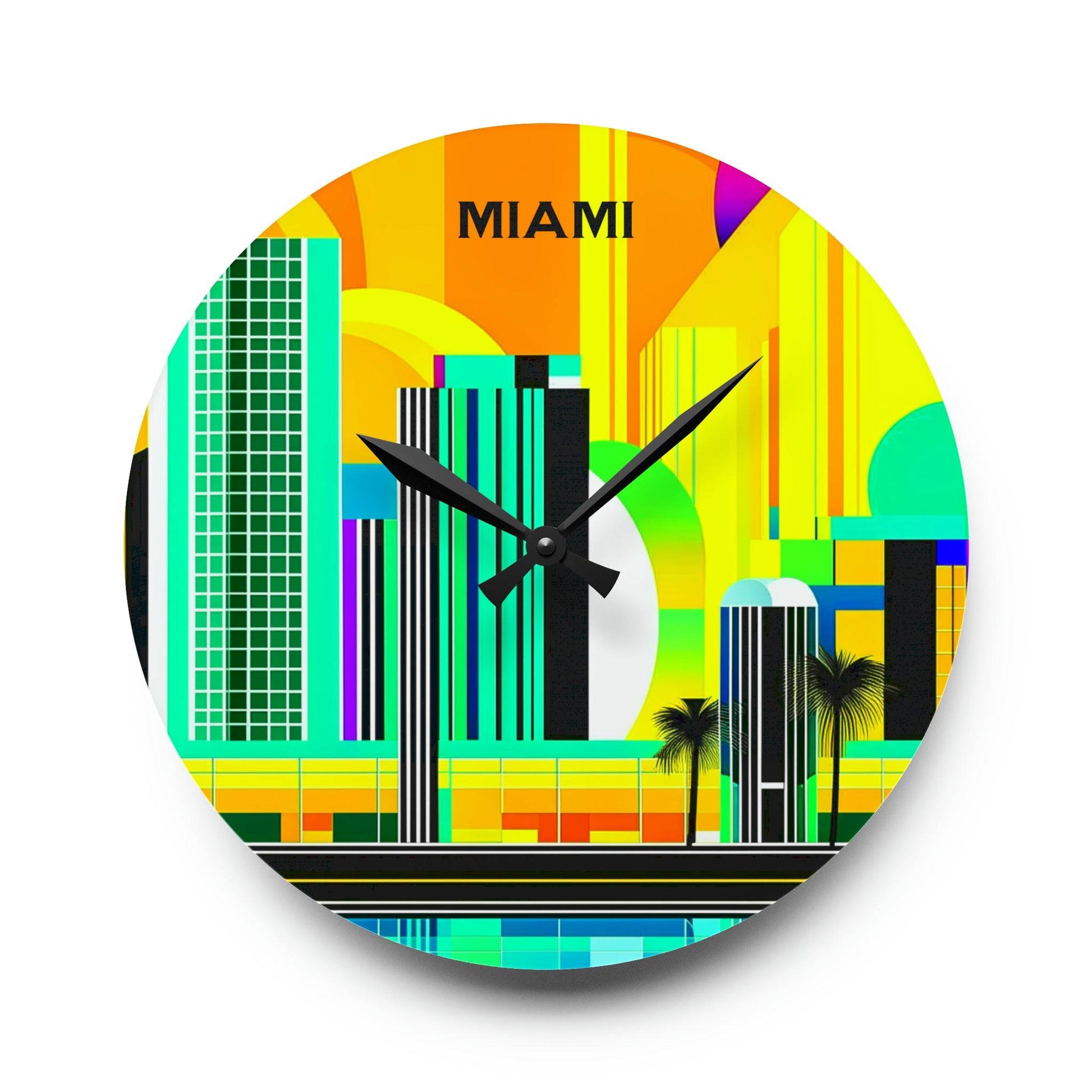 unique wall clock, miami clock