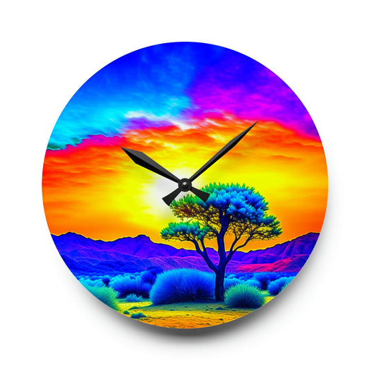 Unique Wall Clock, Joshua tree sunset wall clock