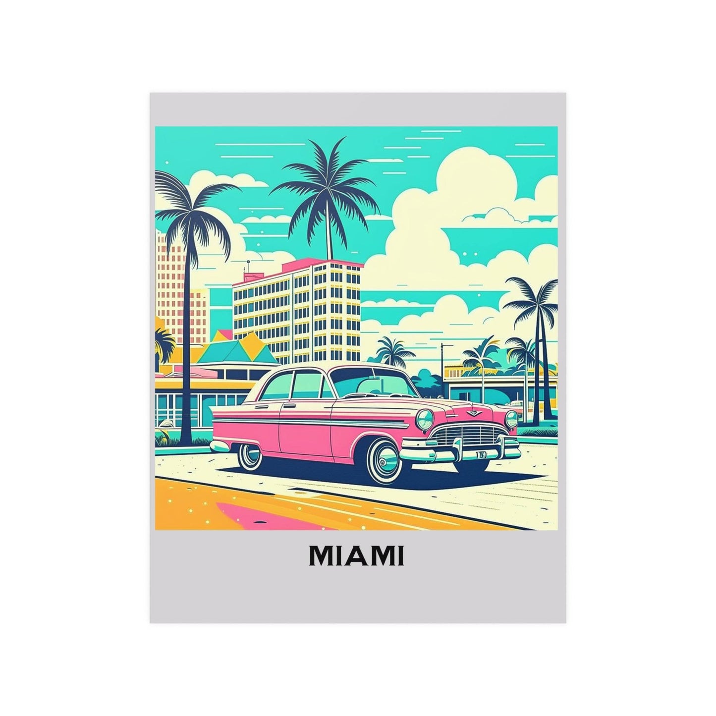 miami poster, vintage travel poster