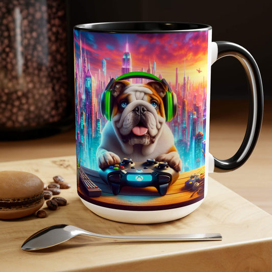 bulldog mug, gaming mug