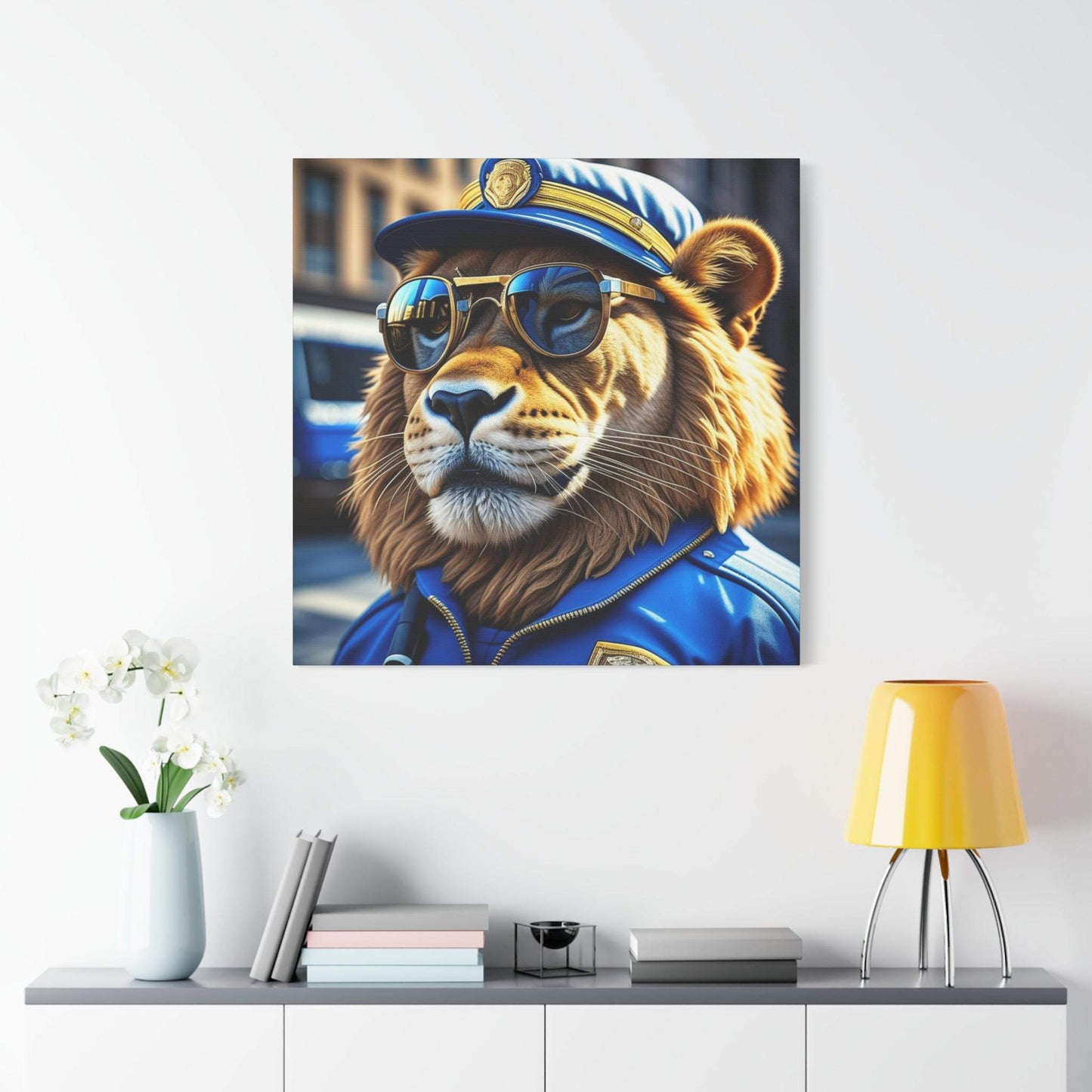 lion wall art, lion canvas, abstract lion art