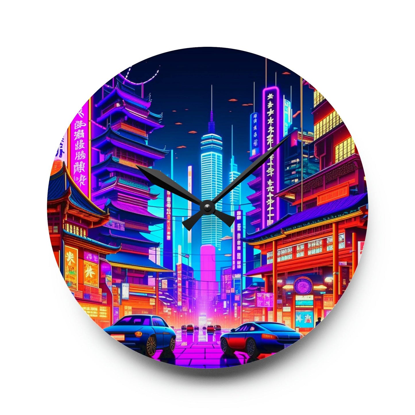 city skyline wall art, unique wall clock, cityscape