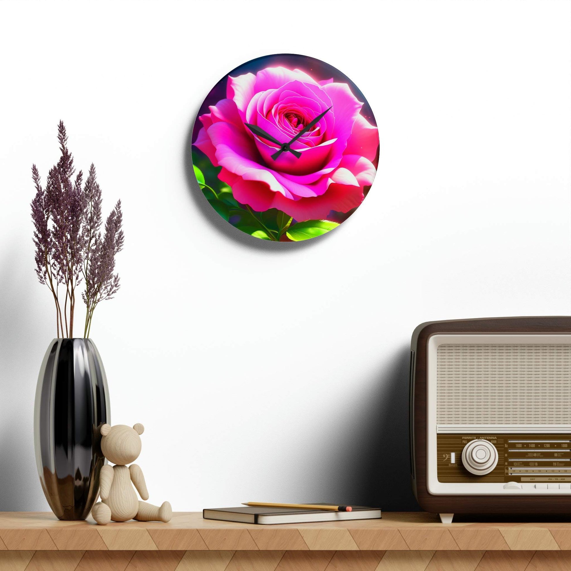 floral wall clock, unique wall clock