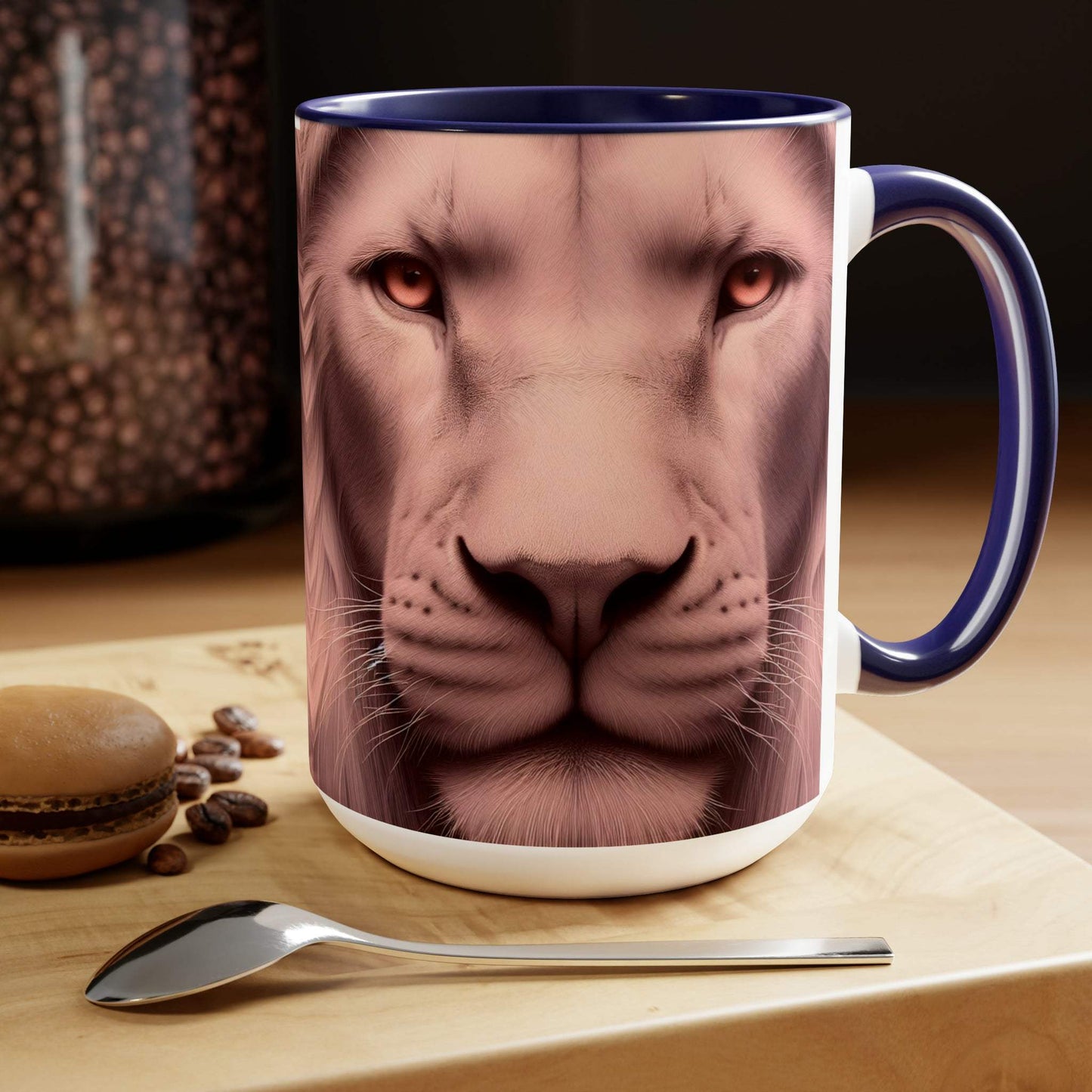 lion mug, lion coffee mug, animal coffee mug
