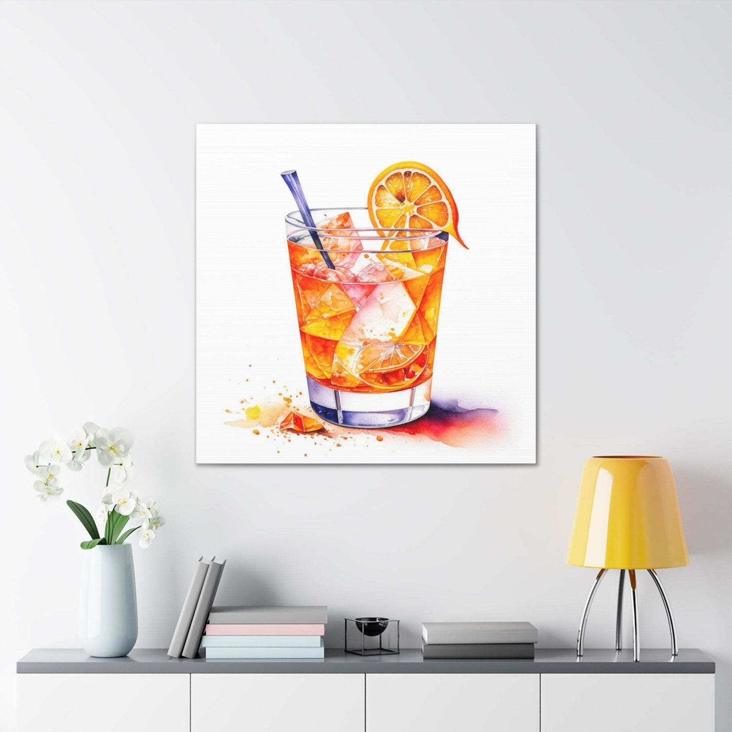 aperol spritz poster, cocktail poster, bar cart decor