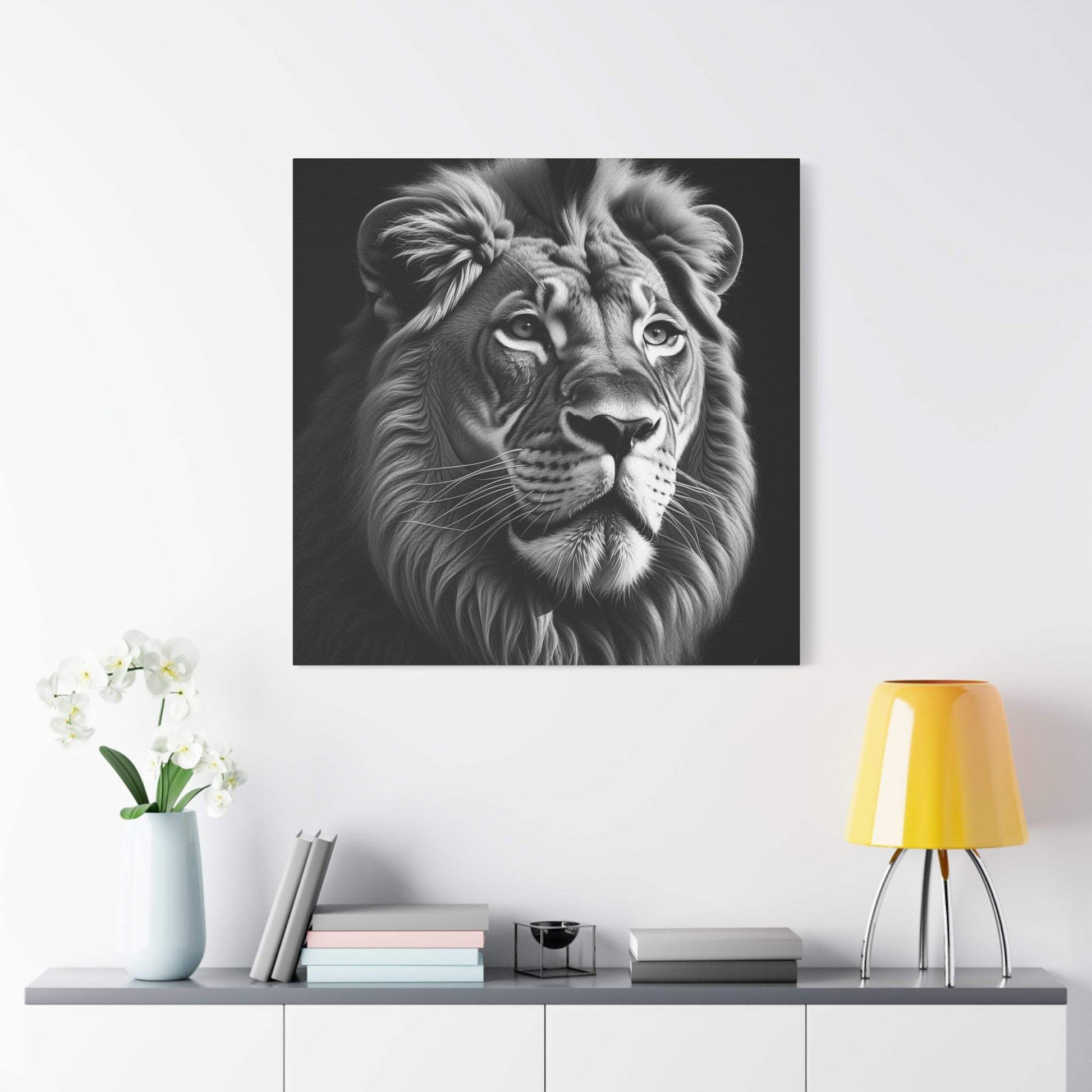 lion wall art, lion canvas, abstract lion art