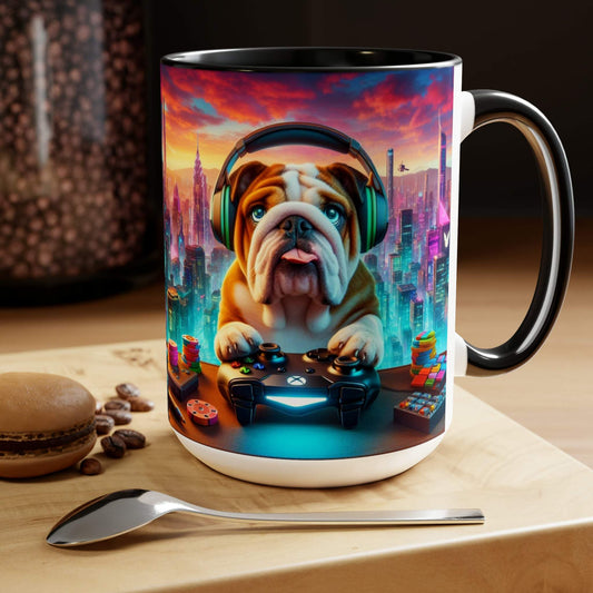 bulldog mug, gaming mug