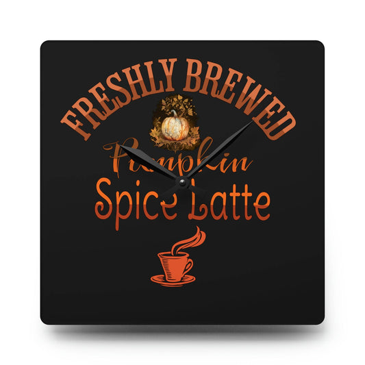 pumpkin spice latte, unique wall clock