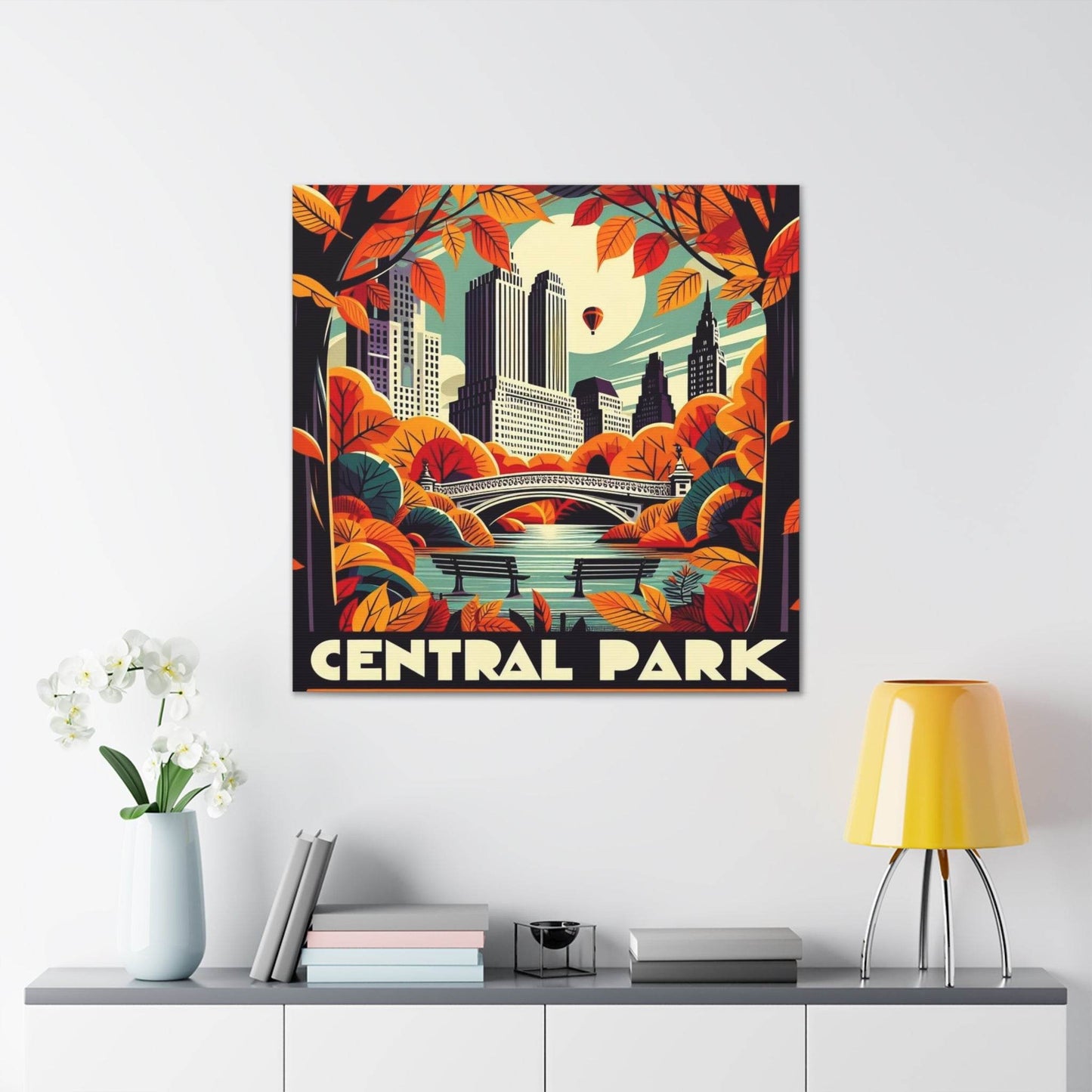 central park, vintage travel poster