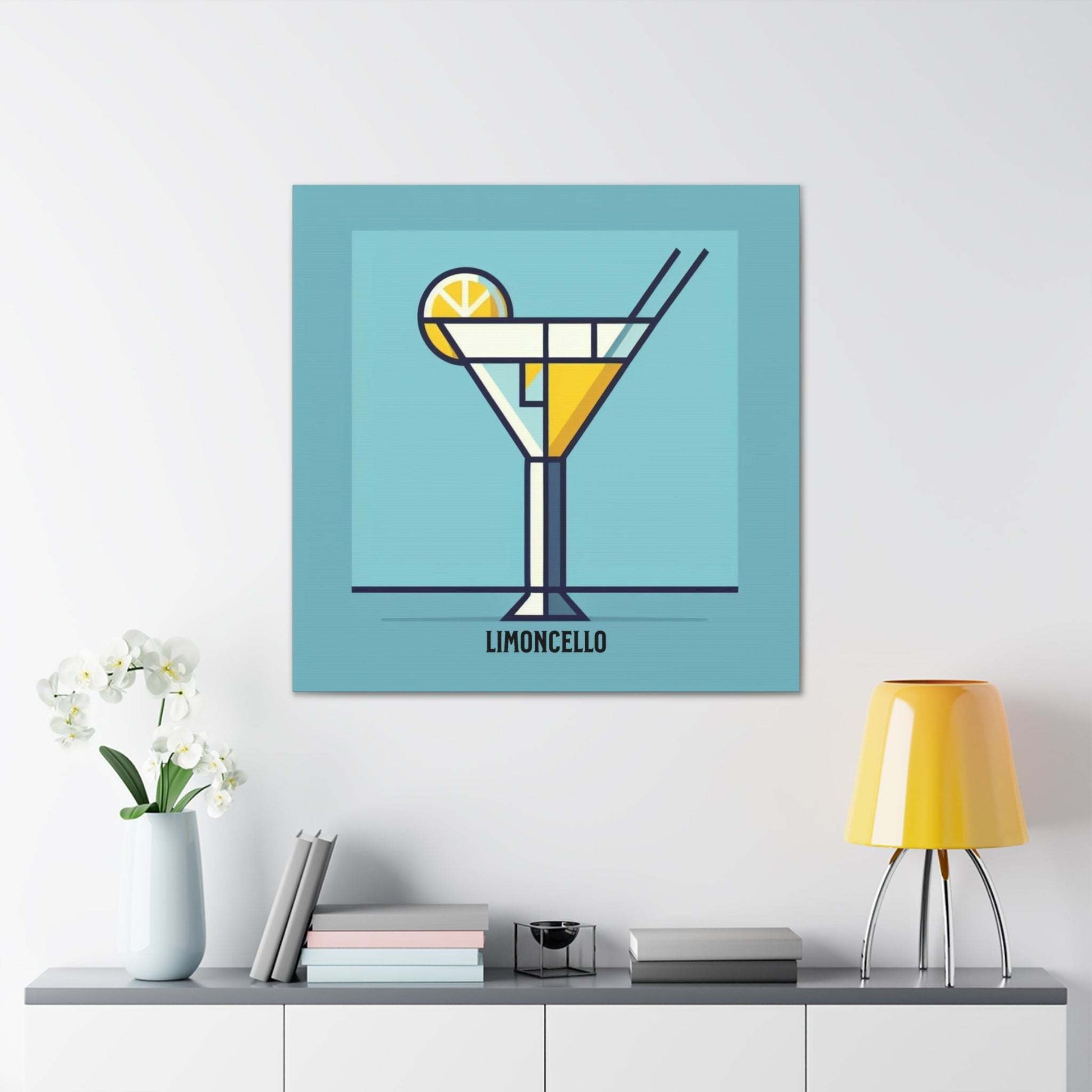 bar cart decor, cocktail poster, limoncello