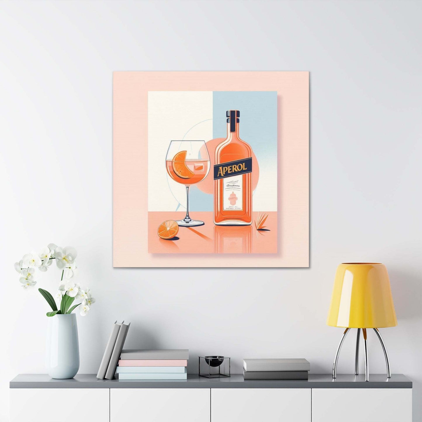 aperol spritz poster, cocktail poster, bar cart decor