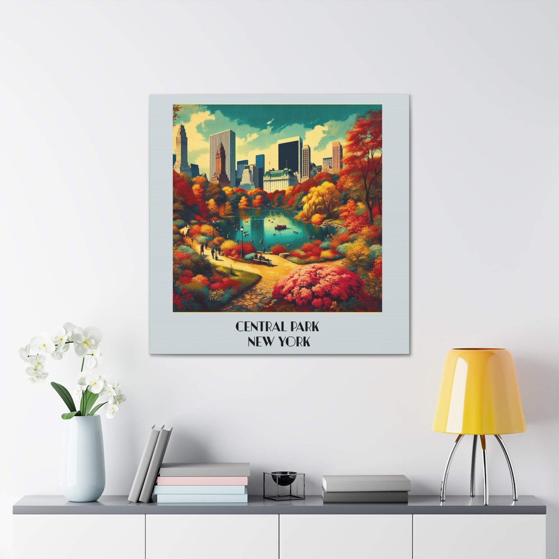 central park, vintage travel poster