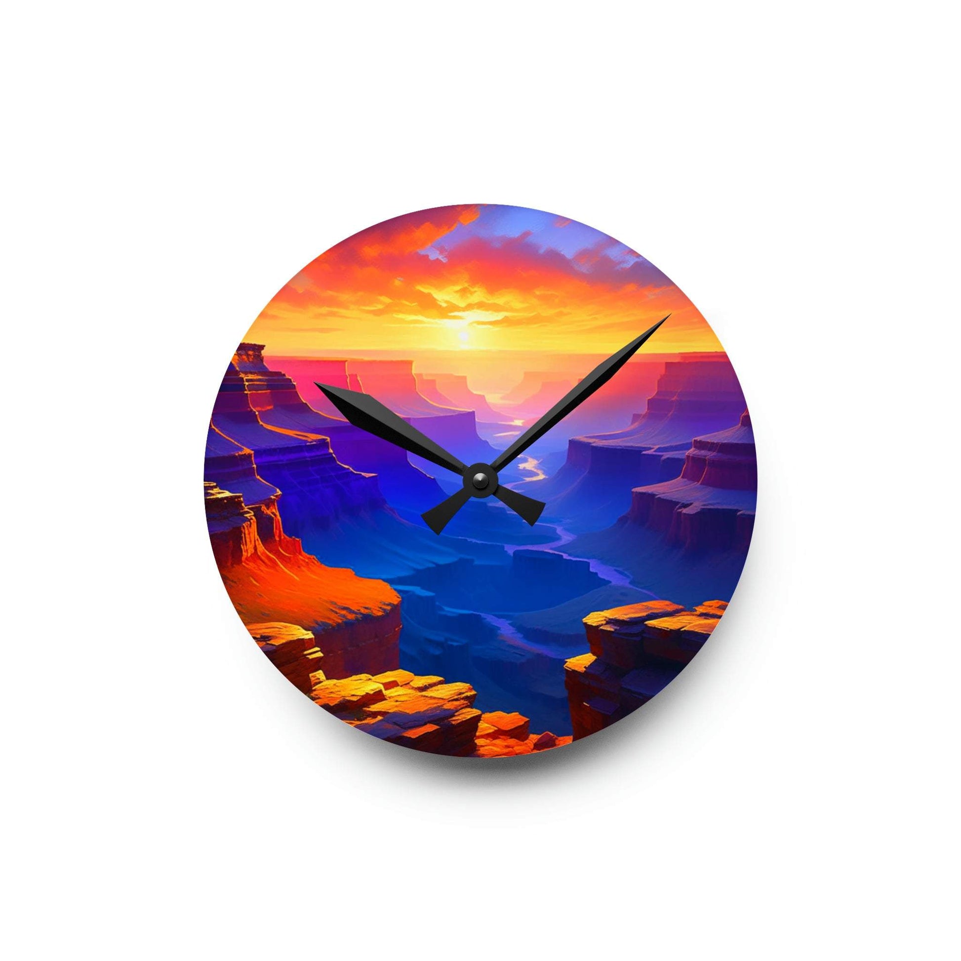 unique wall clock, grand canyon sunset clock